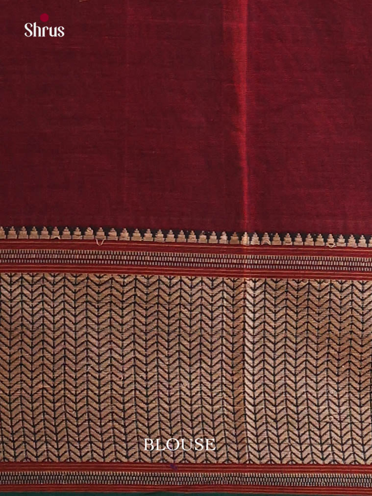 Maroon & Green - Narayanpet Cotton Saree