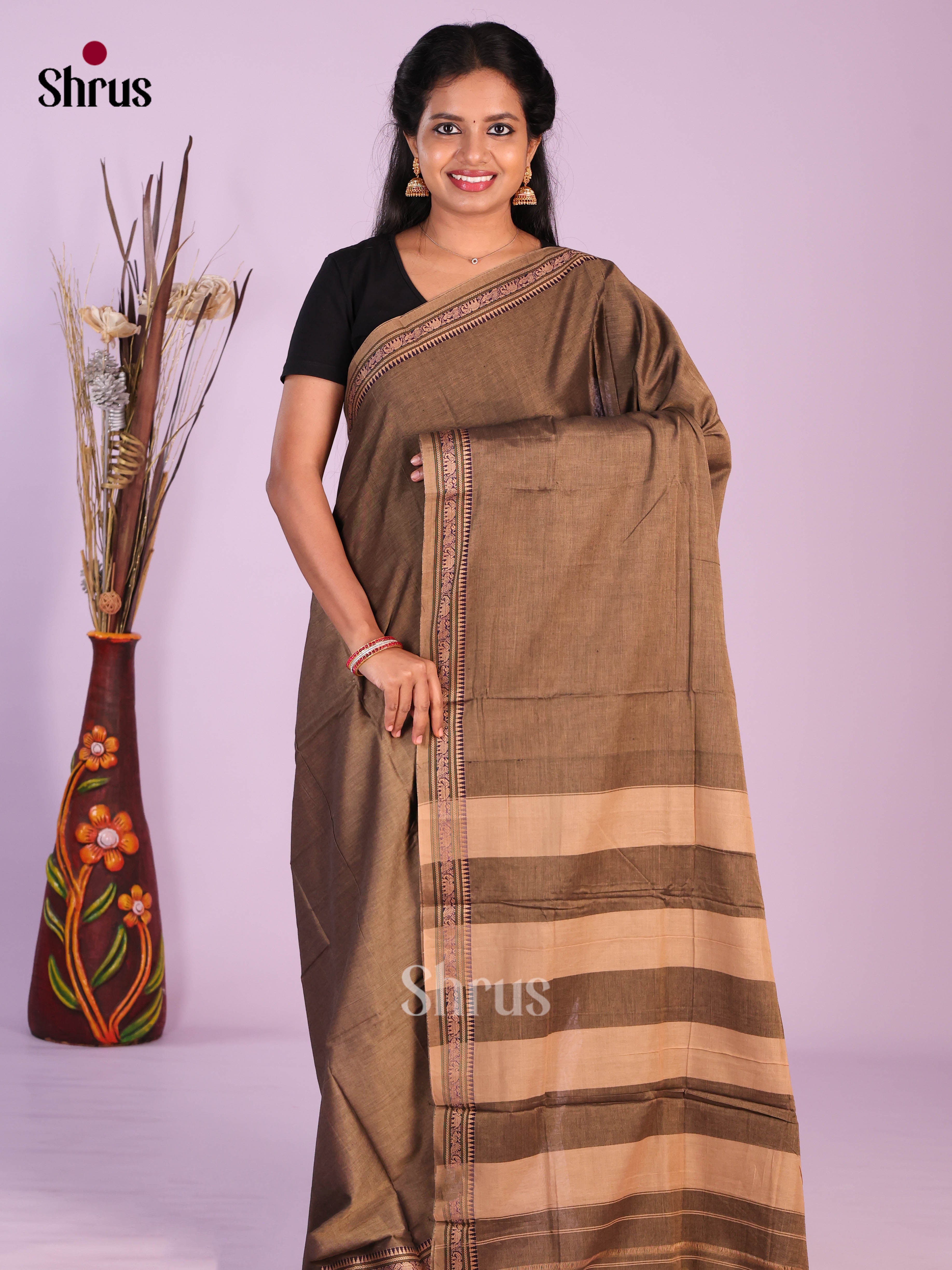 Grey - Narayanpet Cotton Saree