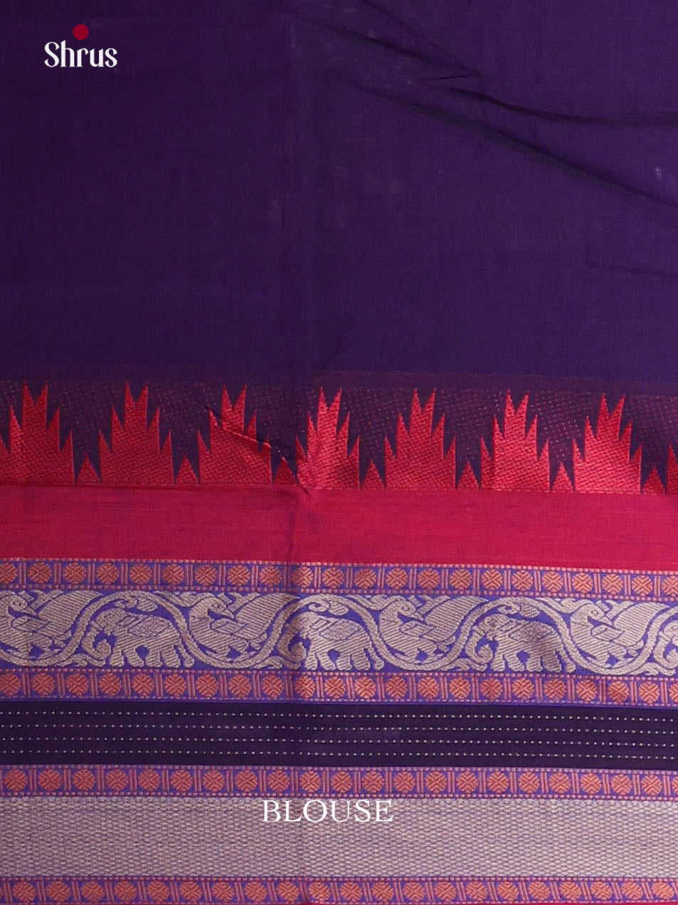 Violet &Red - Narayanpet Cotton Saree
