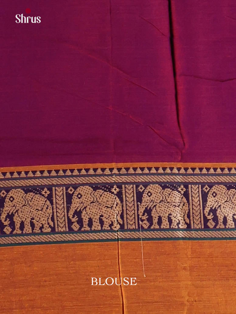Maroon & Mustard - Narayanpet Cotton Saree