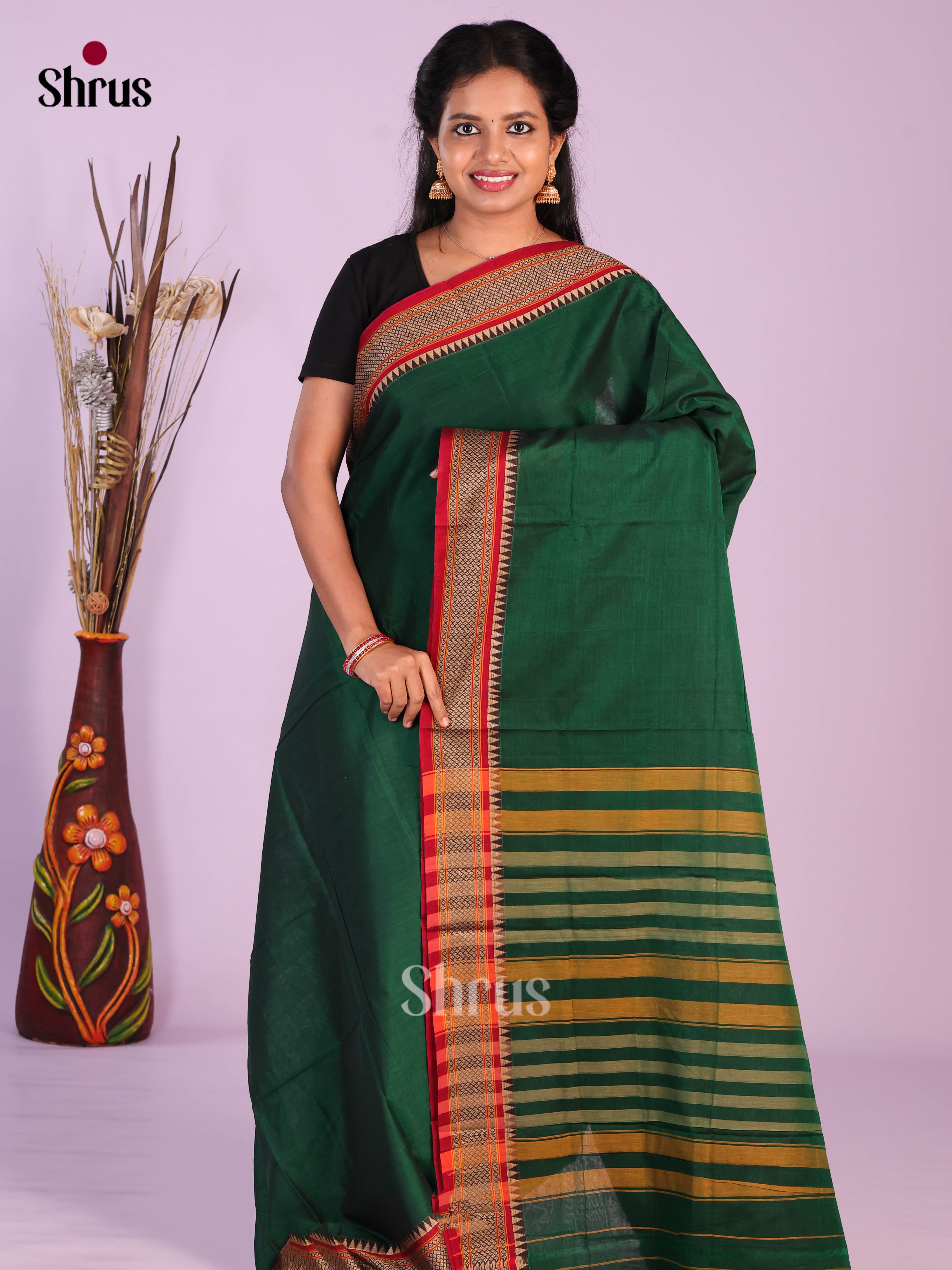 Green & Red - Narayanpet Cotton Saree