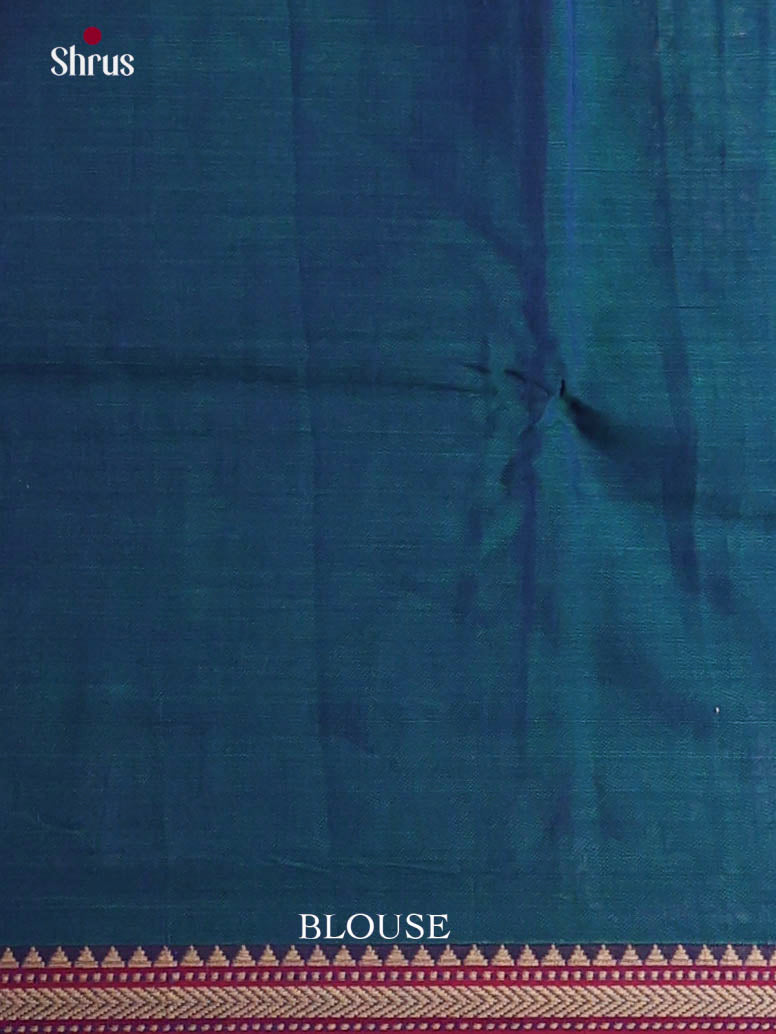 Peacock Blue & Red - Narayanpet Cotton Saree