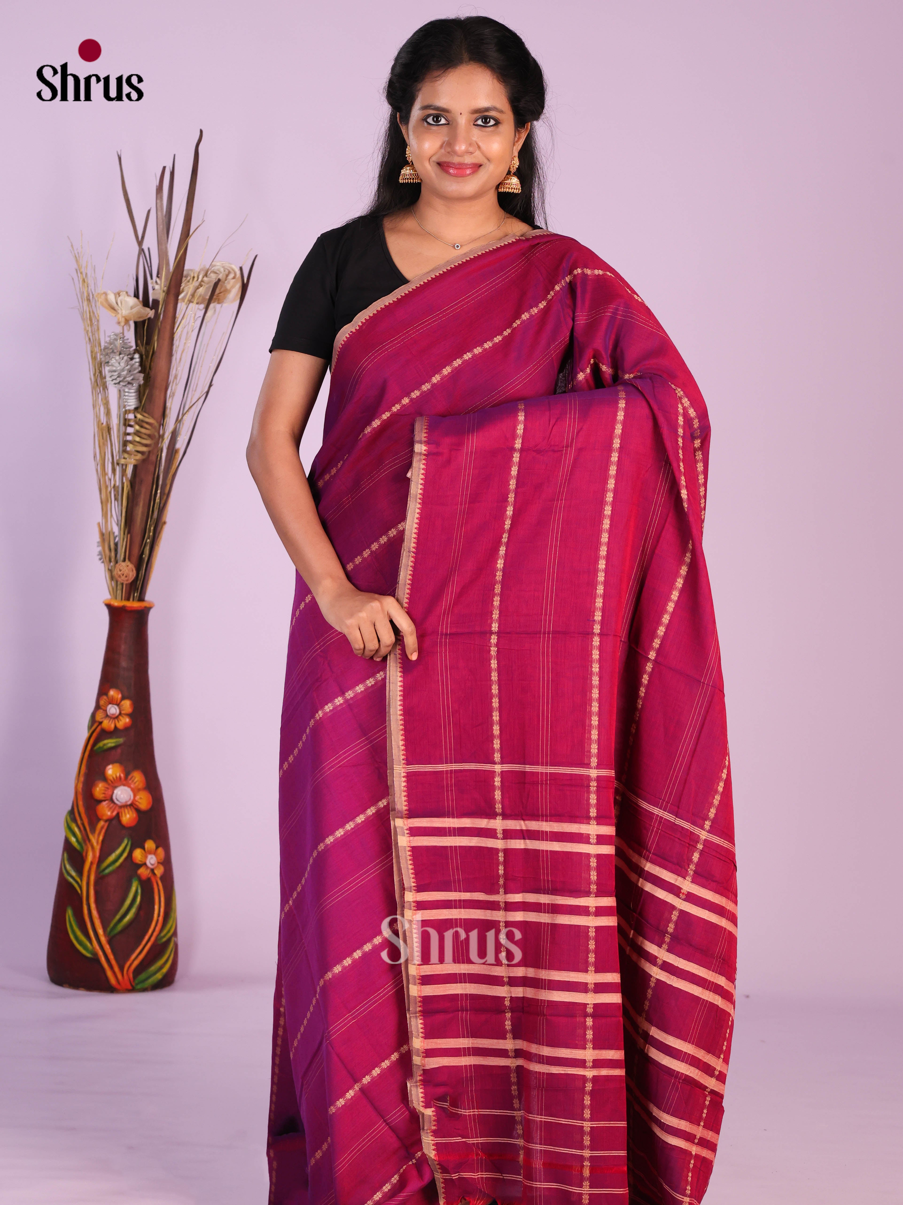 Purple - Narayanpet Cotton Saree
