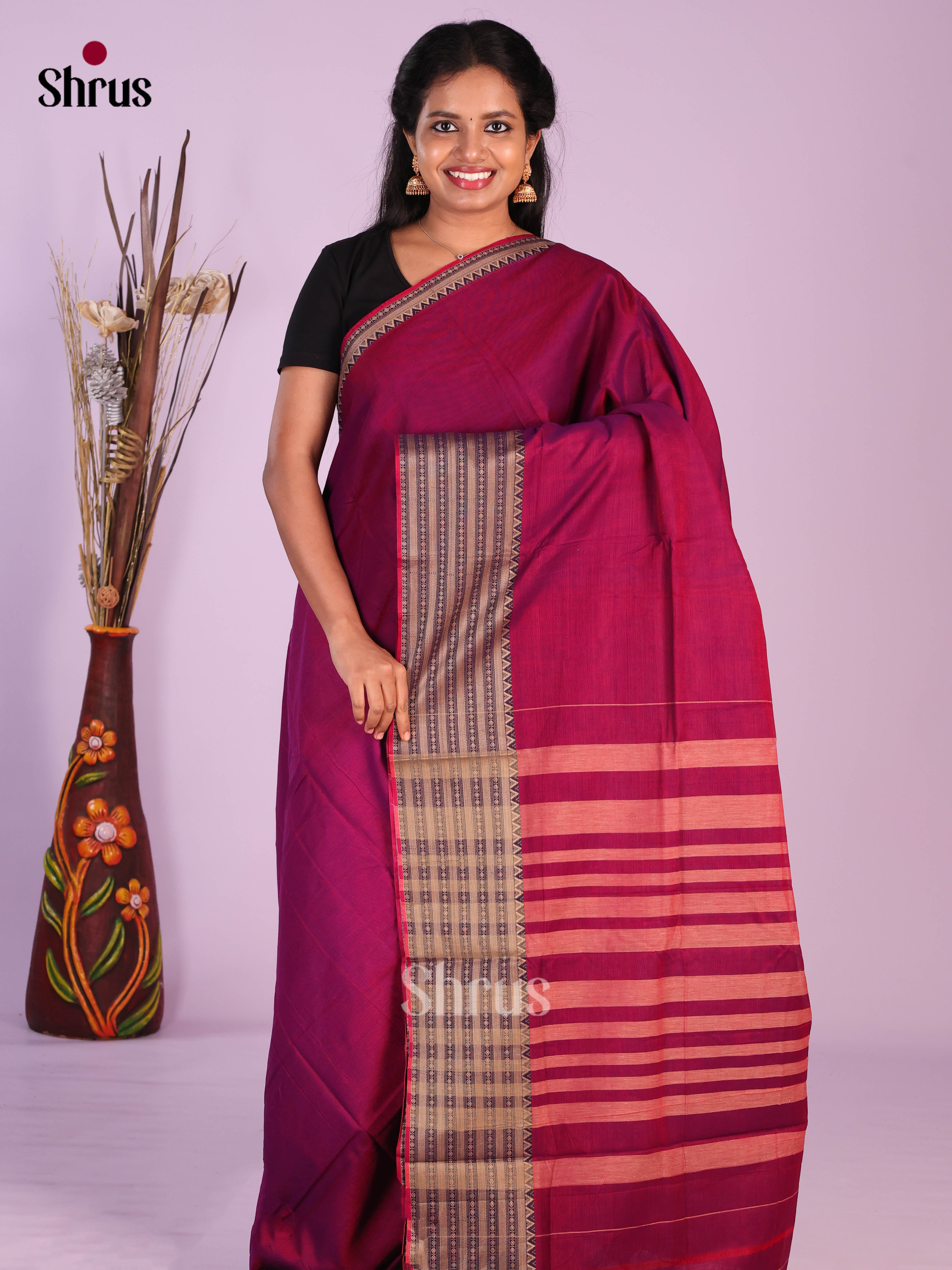 Purple- Narayanpet Cotton Saree