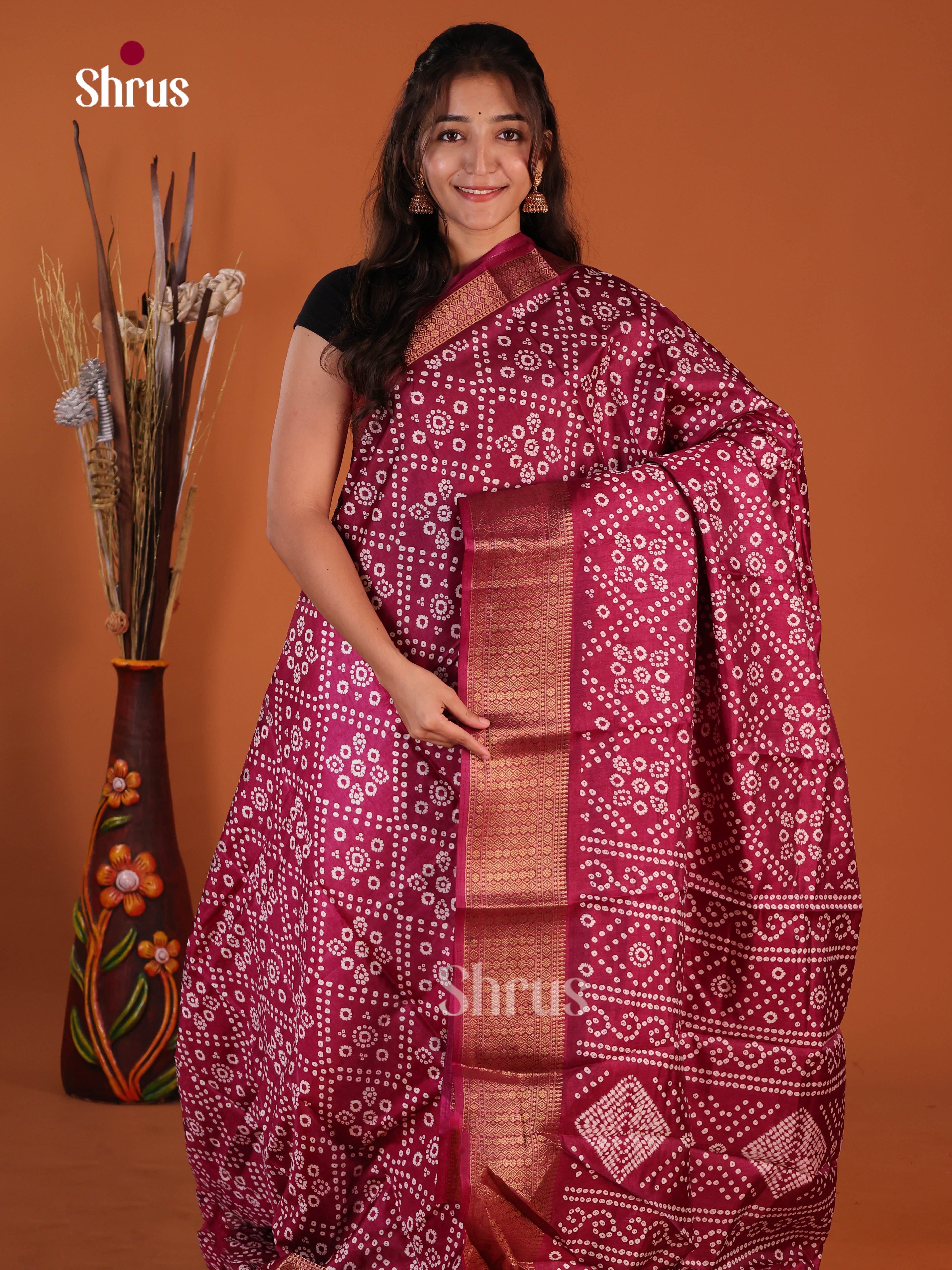 DJS08219 - Semi Crepe Saree - Shop on Shrus.com