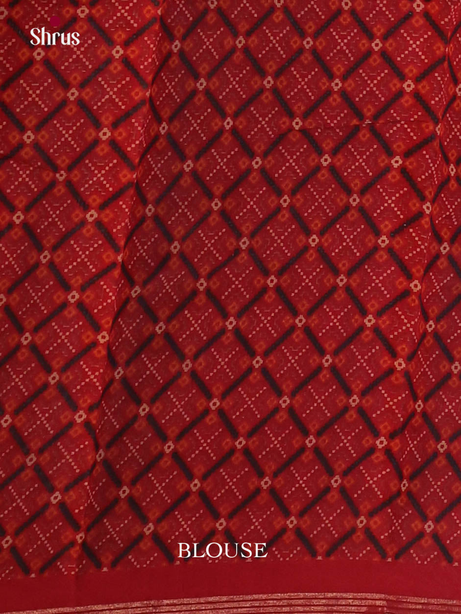 Mustard & Red - Art Modal Saree - Shop on Shrus.com