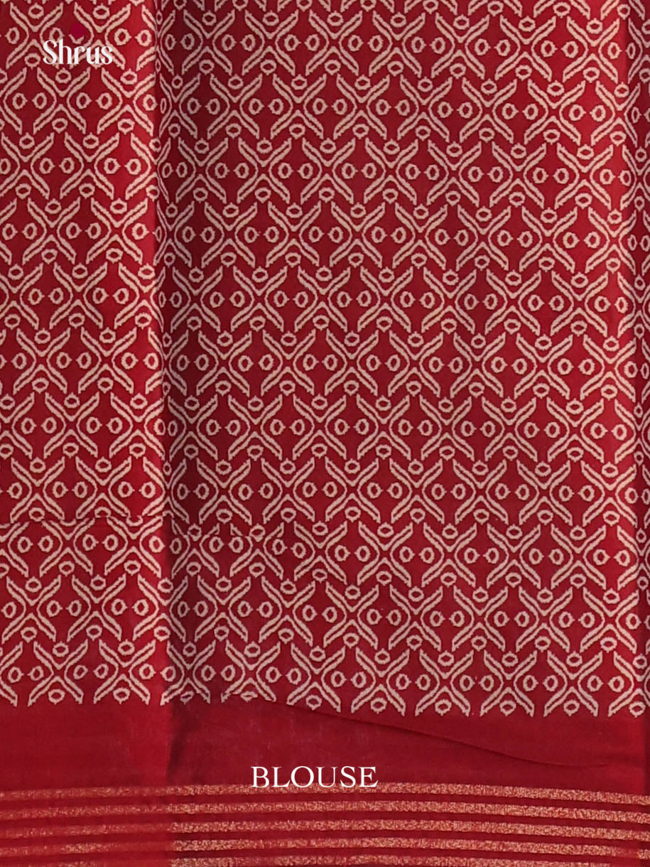 Cream & Red- Art Modal Saree