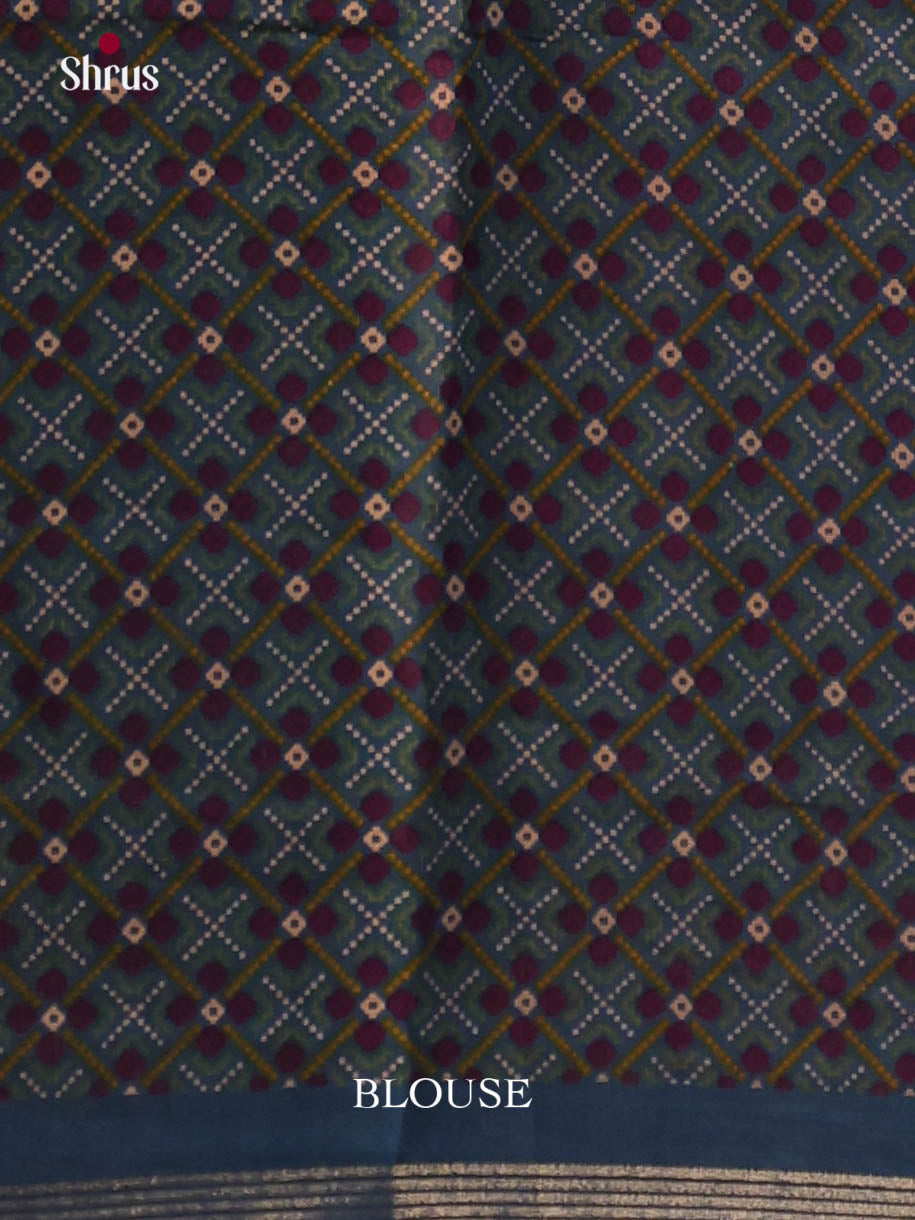 Maroon & Blue- Art Modal Saree - Shop on Shrus.com