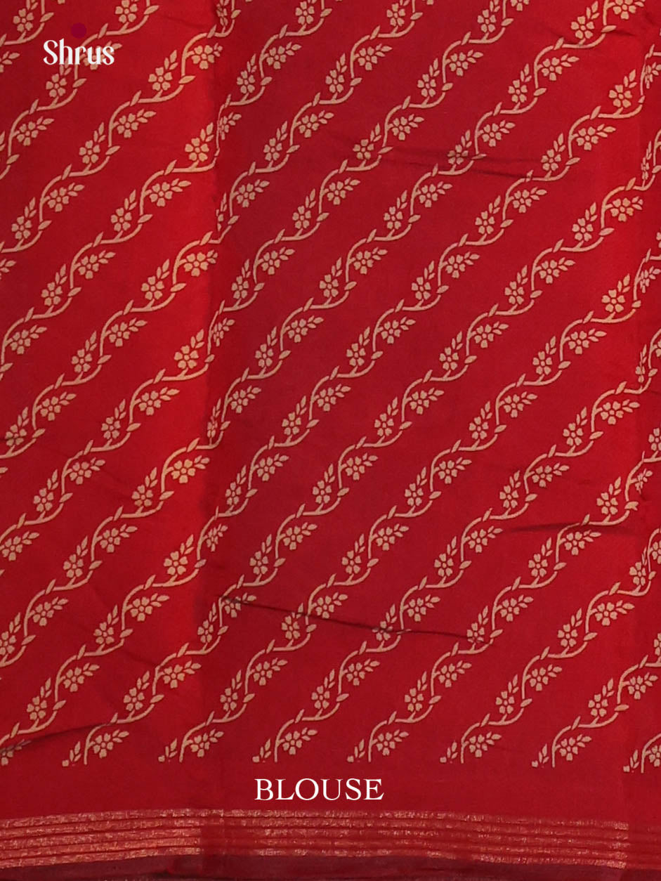 Blue & Red - Art Modal Saree