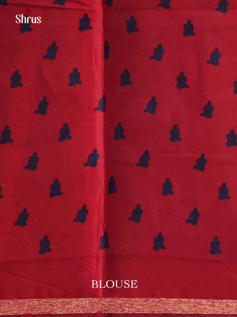 Blue & Red - Art Modal Saree