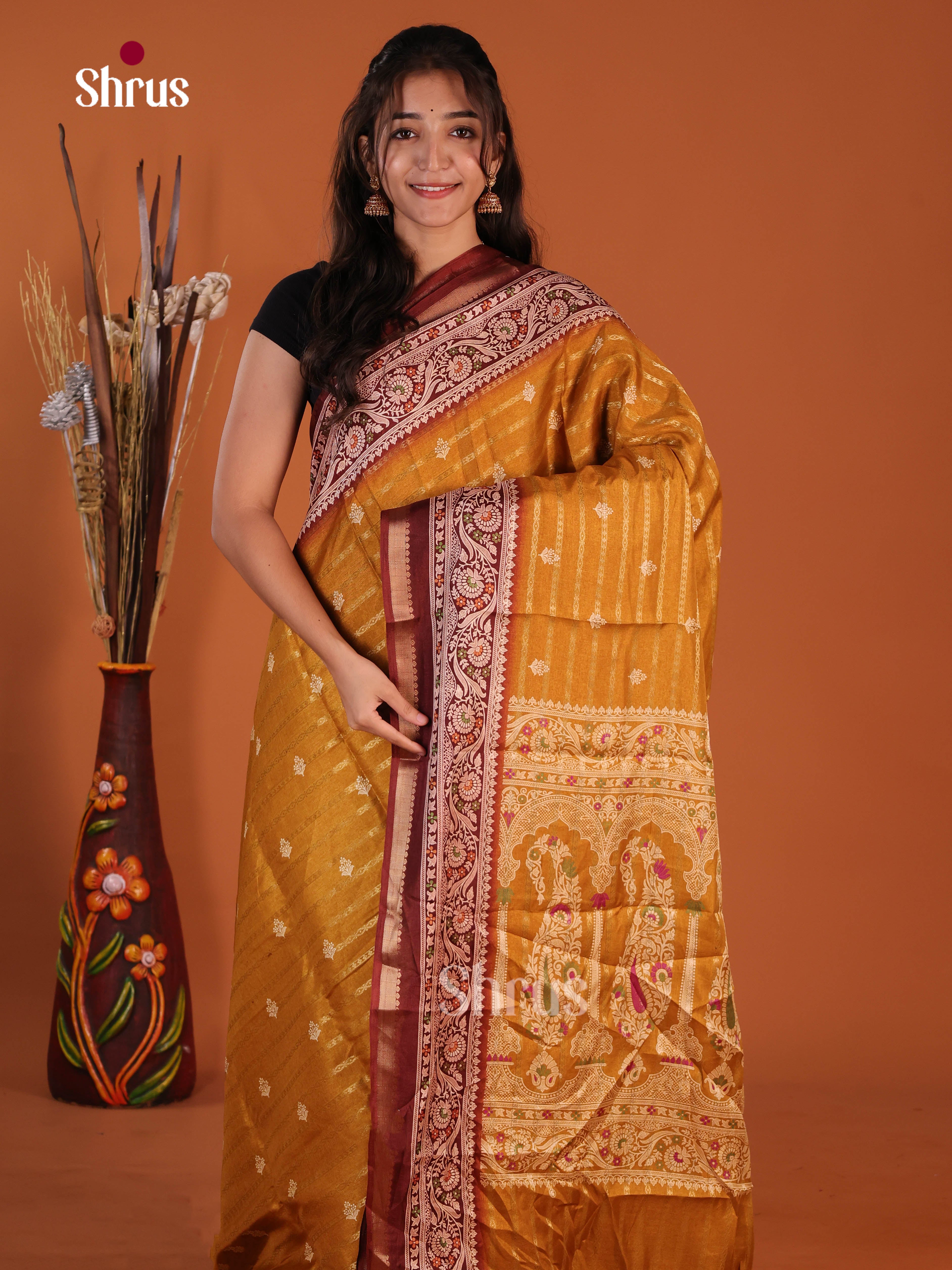 DJS08293 - Semi Crepe Saree - Shop on Shrus.com