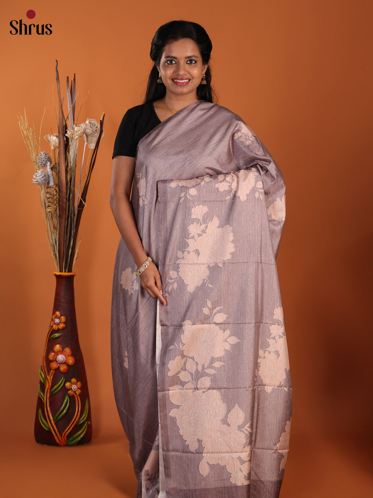 Grey - Semi Modal Saree