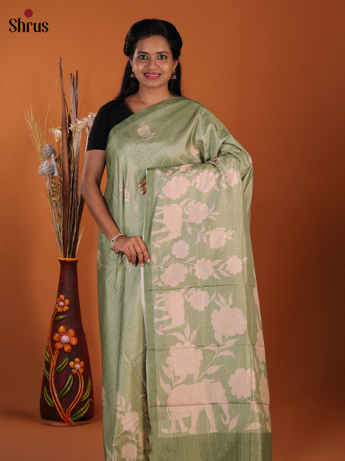 Green - Semi Modal Saree