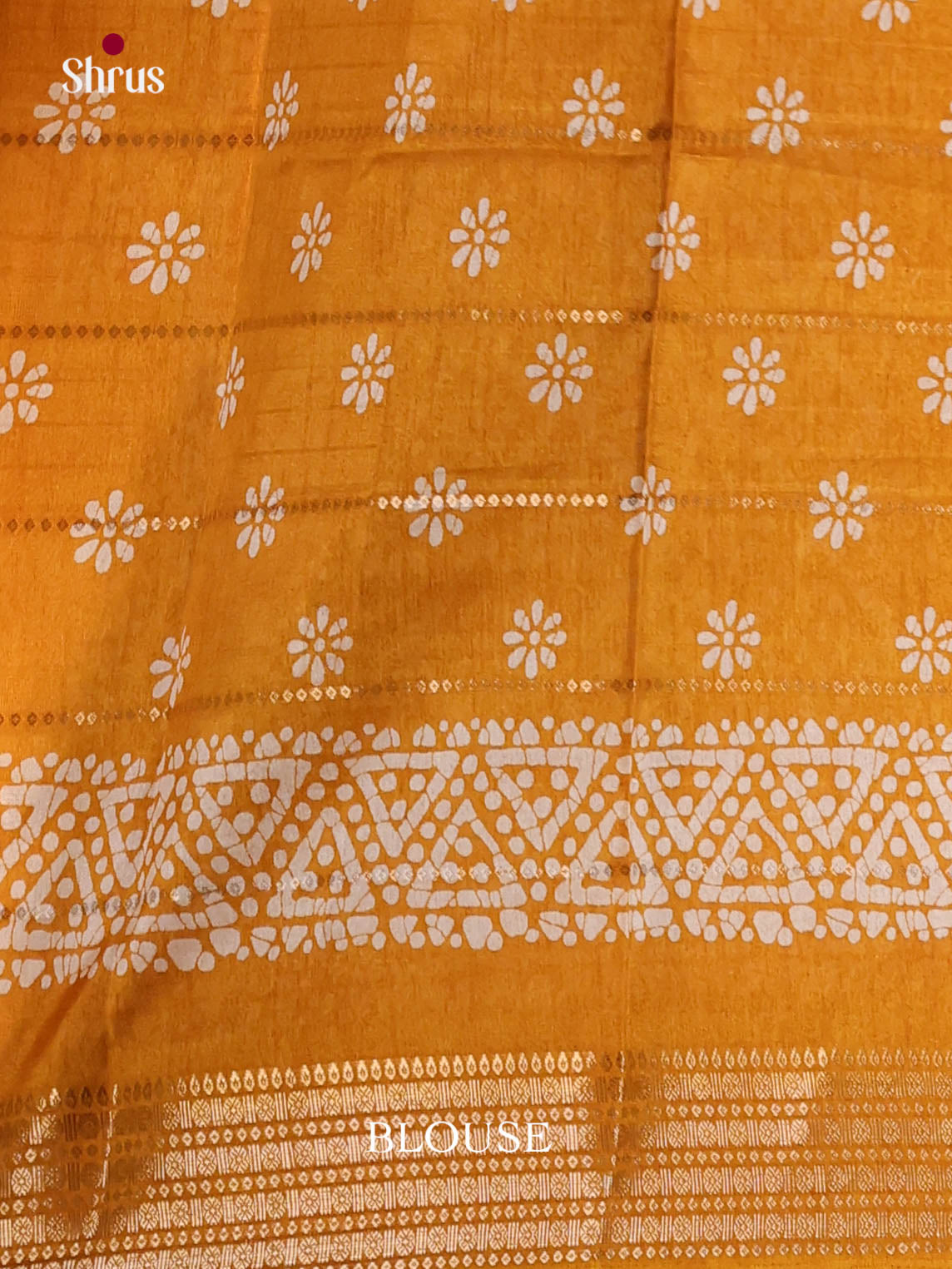 Mustard - Semi Crepe Saree