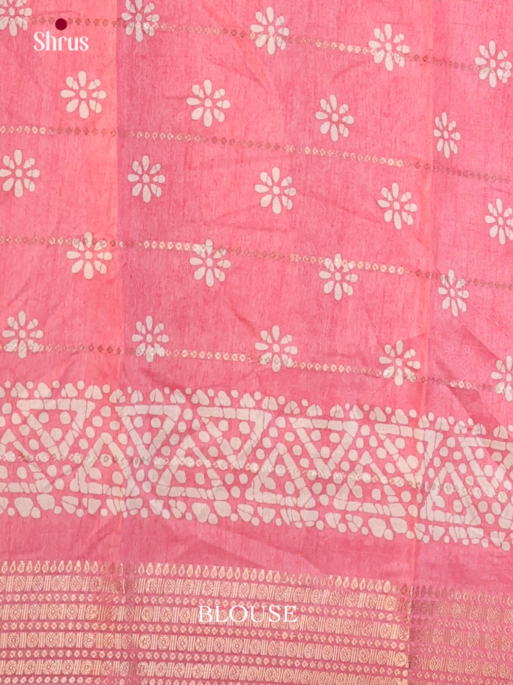 Pink - Semi Crepe Saree