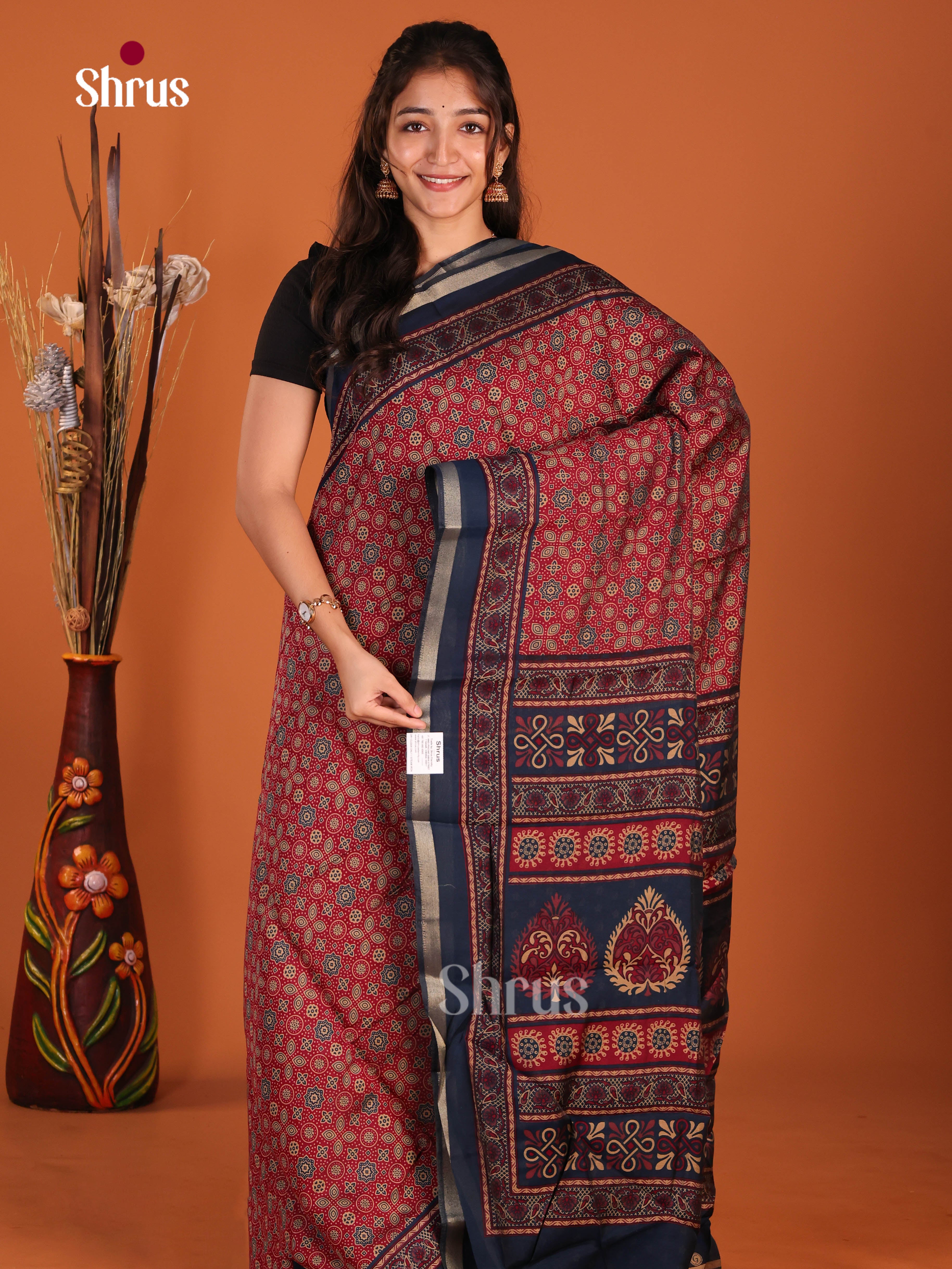 Red & Blue - Art Modal Saree