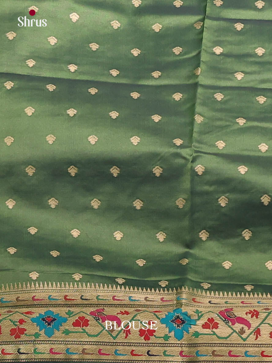 Violet & Green - Semi Softsilk Saree