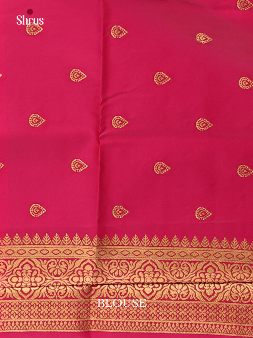 Double Shaded Green & Pink- Semi Softsilk Saree