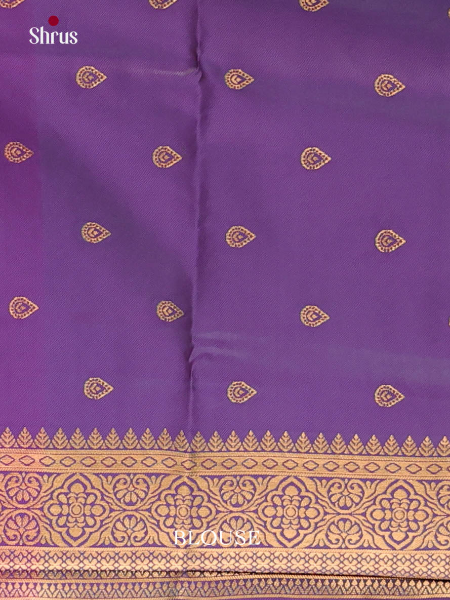 Green & Purple - Semi Softsilk Saree