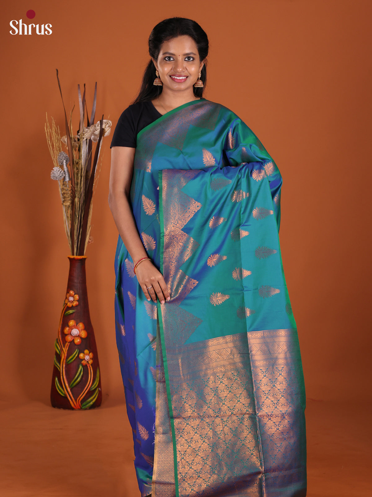 Blue - Semi Softsilk Saree