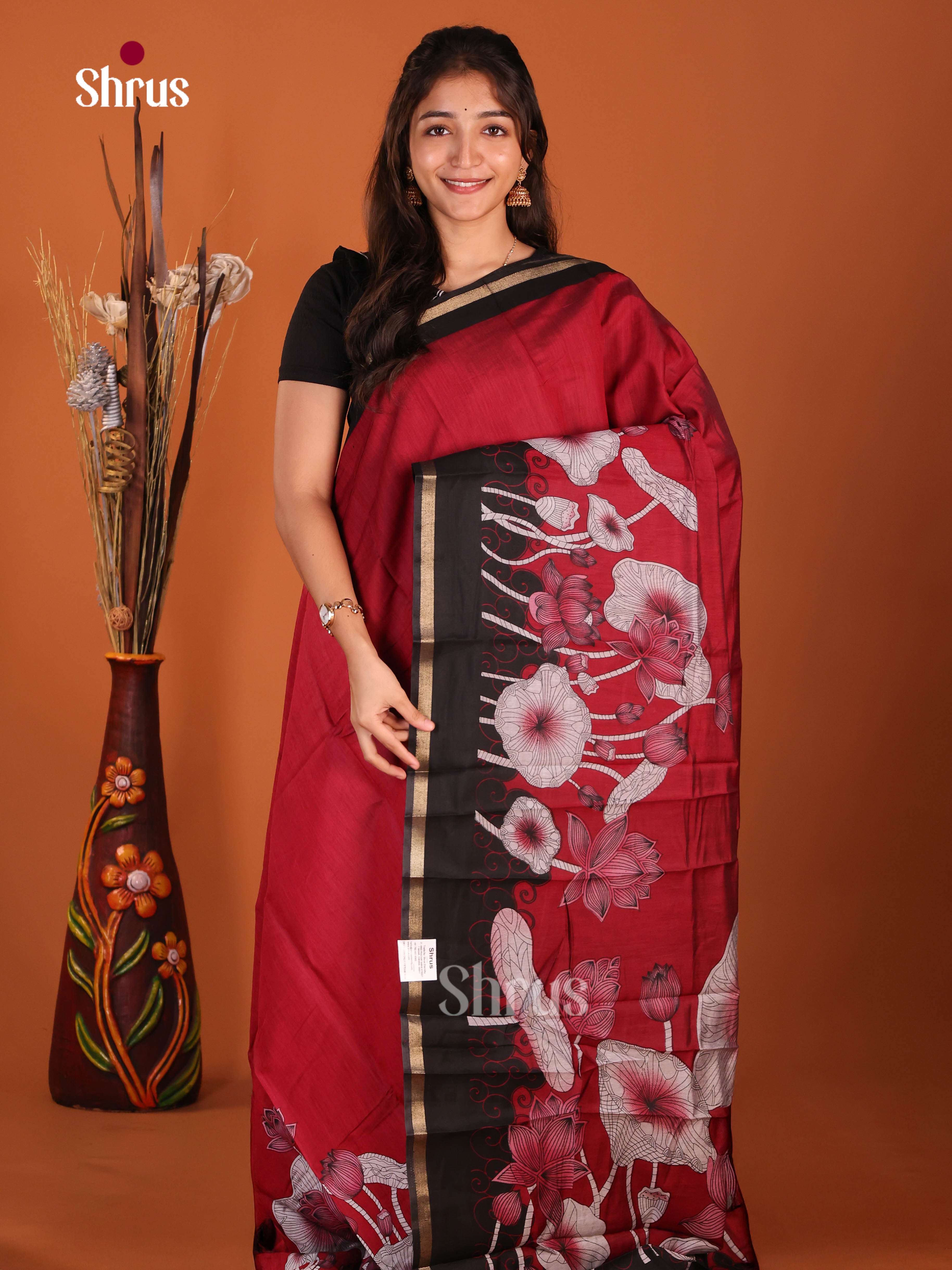 Red & Black - Art Modal Saree