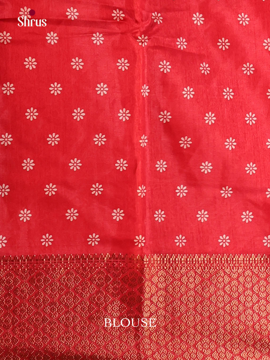 Red - Semi Crepe Saree