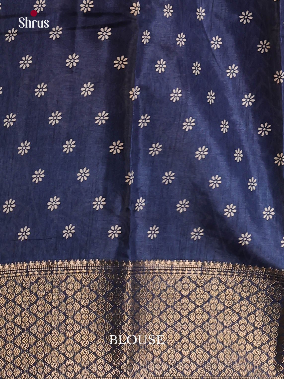 Blue - Semi Crepe Saree