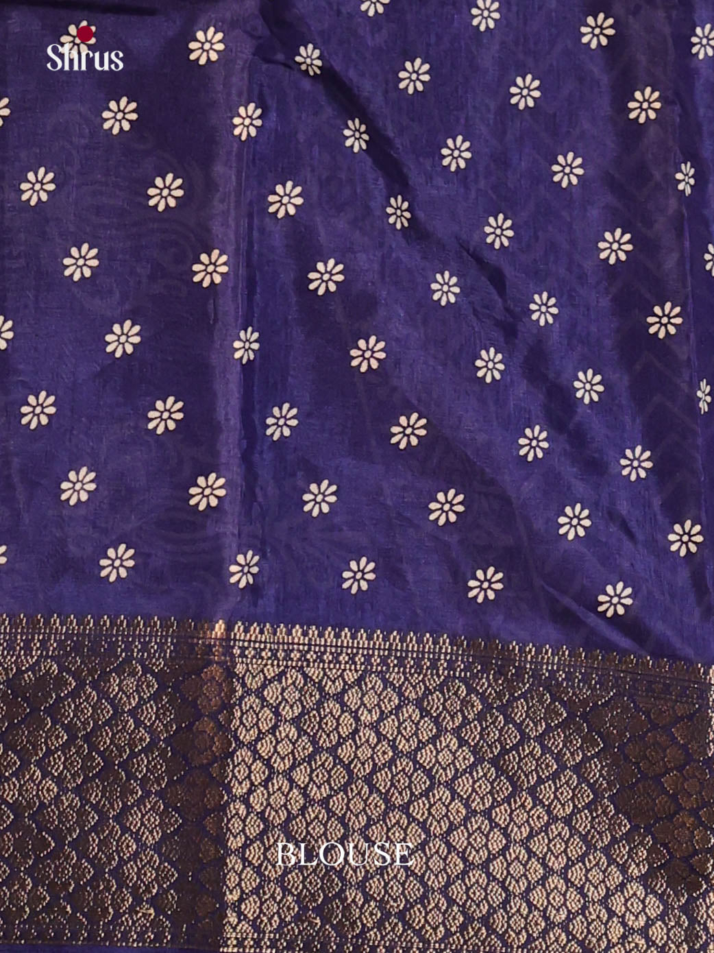 Blue - Semi Crepe Saree