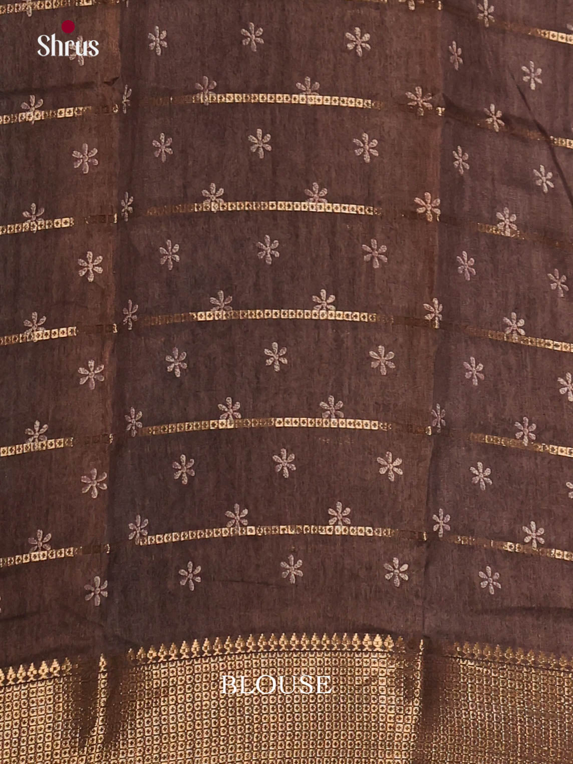 Brown - Semi Crepe Saree