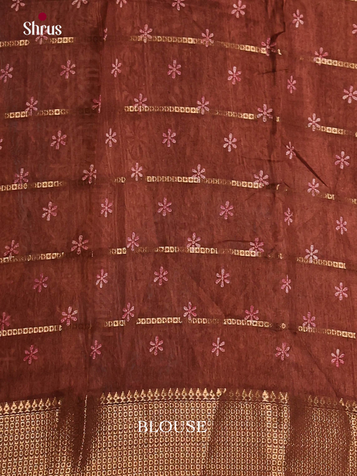 Brown - Semi Crepe Saree