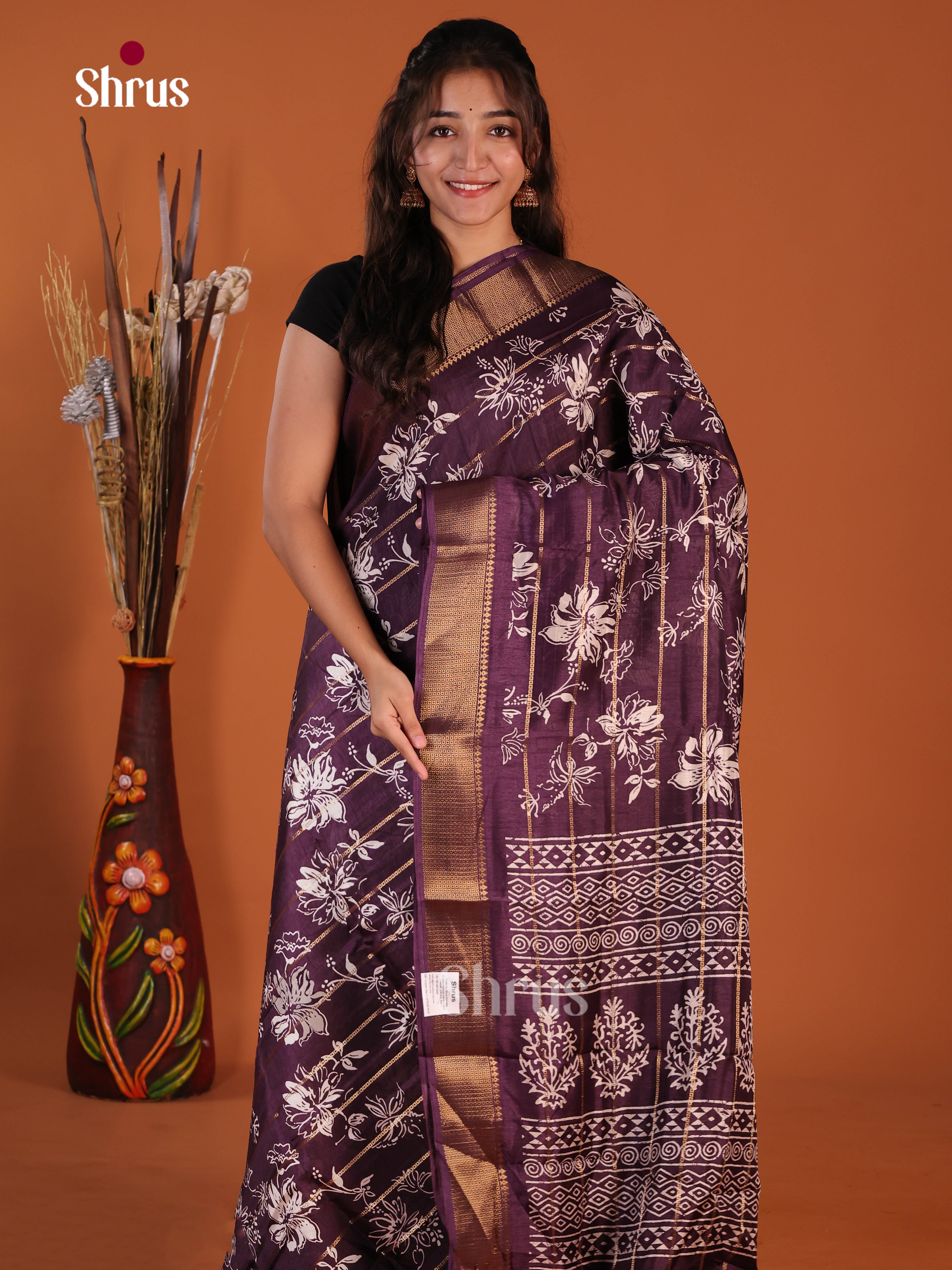 DJS09189 - Semi Crepe Saree - Shop on Shrus.com