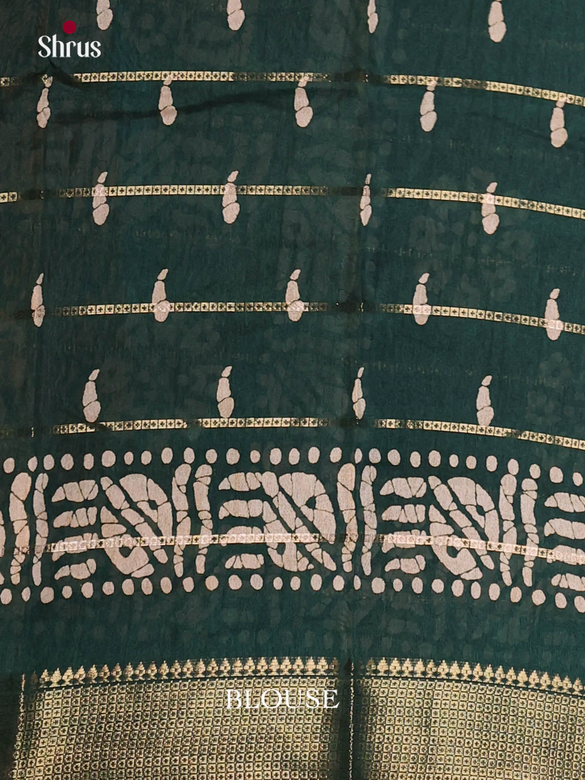 Green - Semi Crepe Saree - Shop on Shrus.com