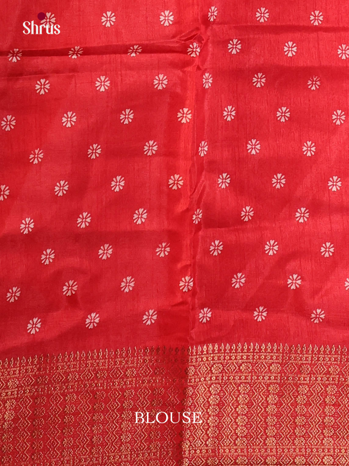 Red - Semi Crepe Saree