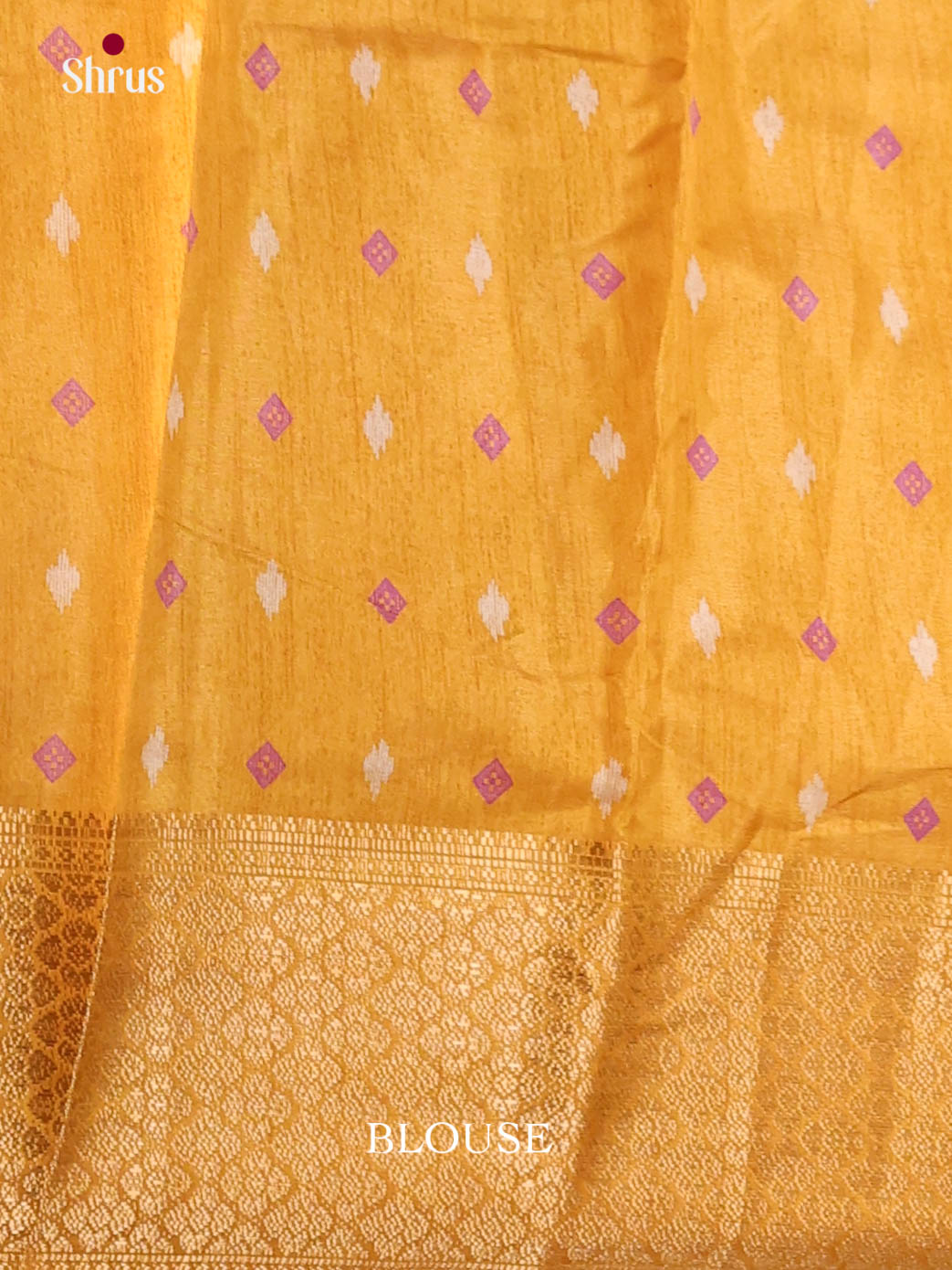 Yellow- Semi Crepe Saree - Shop on Shrus.com