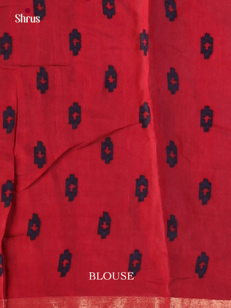 Blue & Red - Art Modal Saree