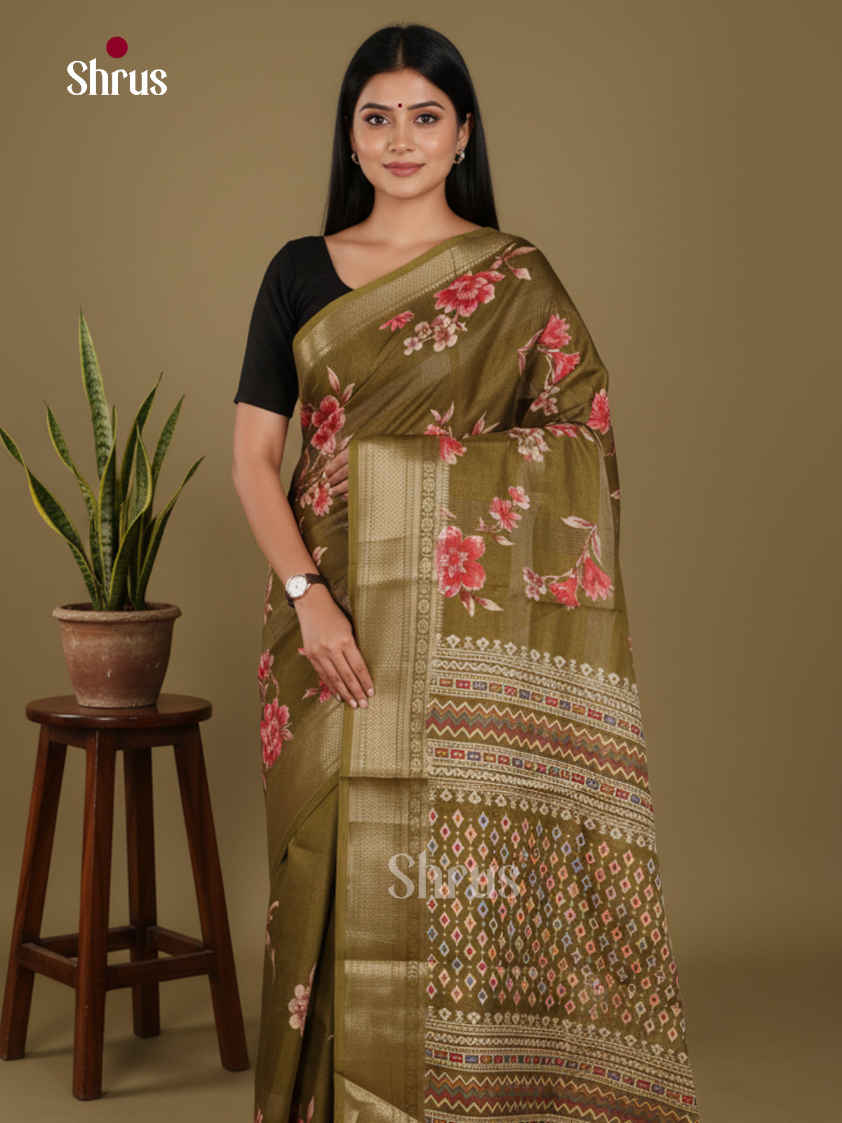 DJS10002 - Semi Crepe Saree - Shop on Shrus.com