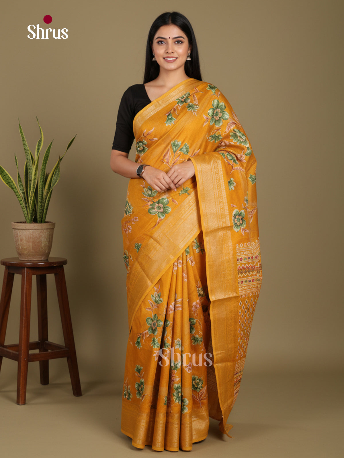 DJS10005 - Semi Crepe Saree - Shop on Shrus.com