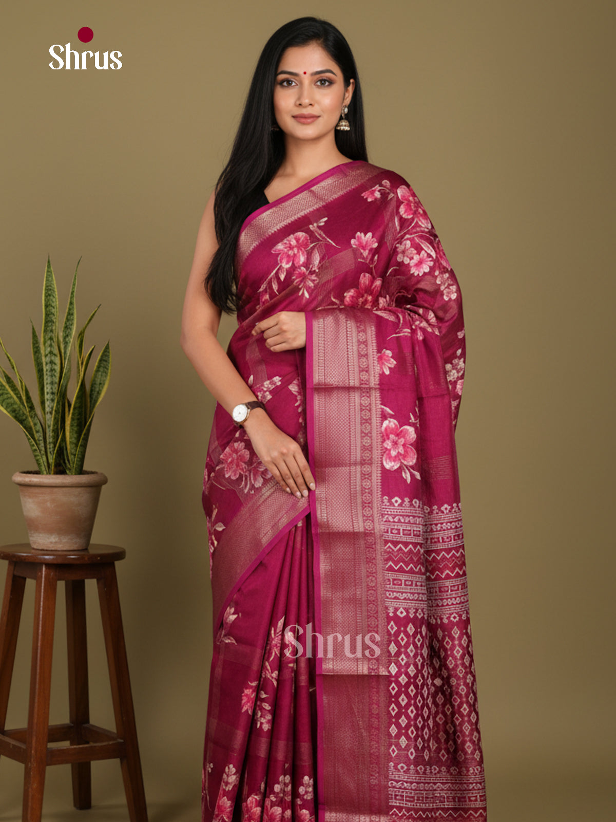 DJS10006 - Semi Crepe Saree - Shop on Shrus.com