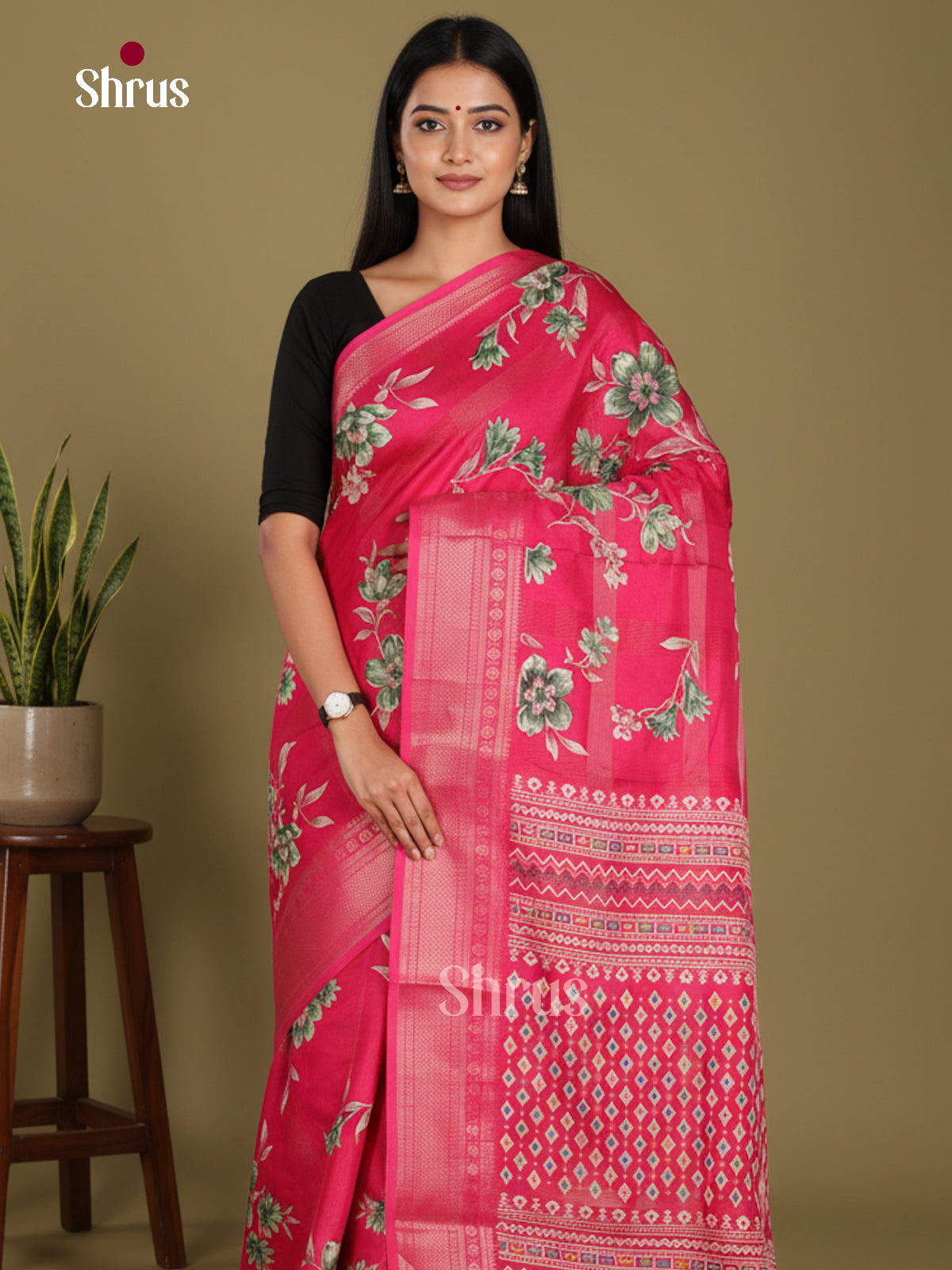 DJS10008 - Semi Crepe Saree - Shop on Shrus.com