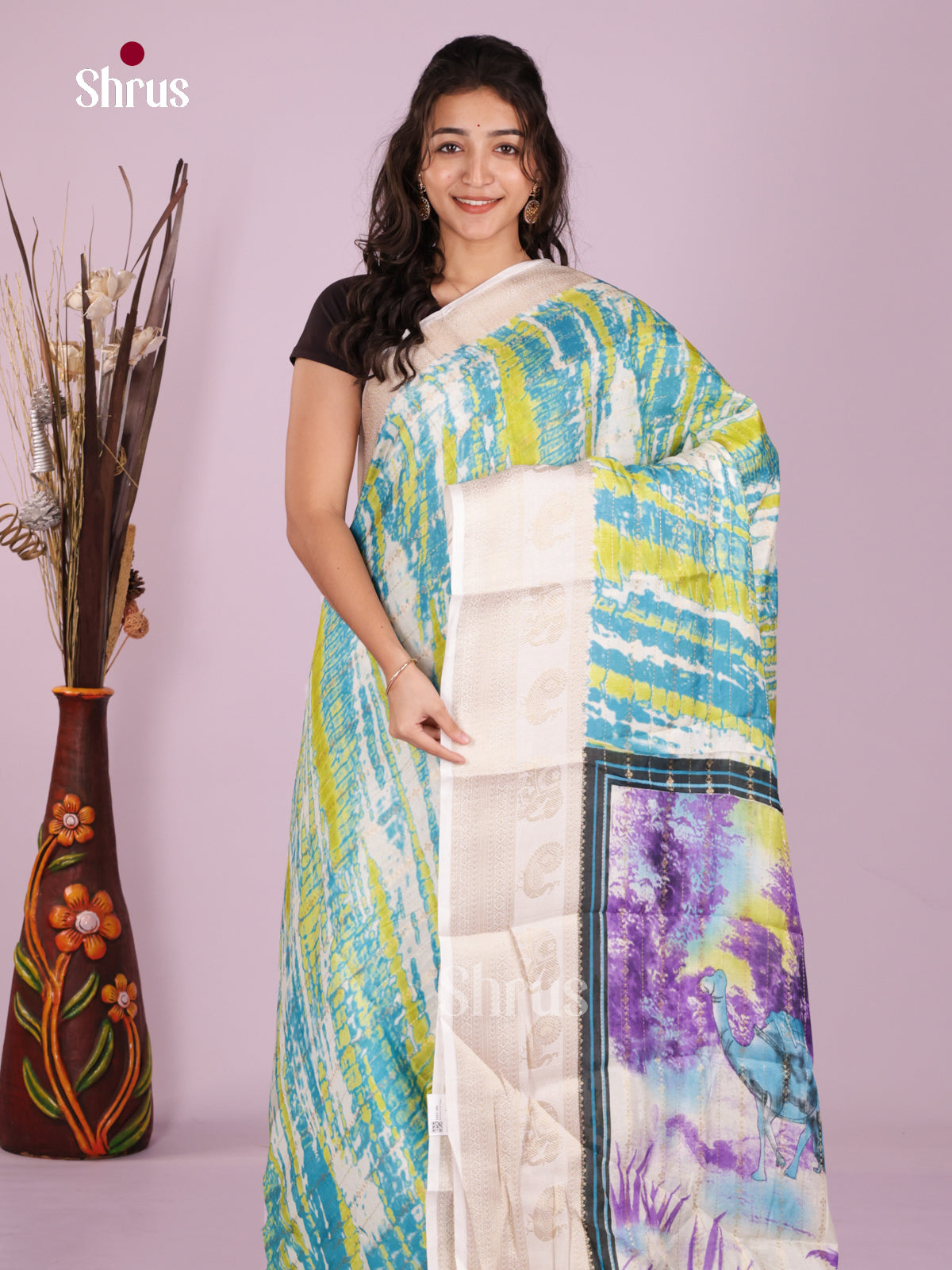 DJS10093 - Semi Mysoresilk Saree - Shop on Shrus.com