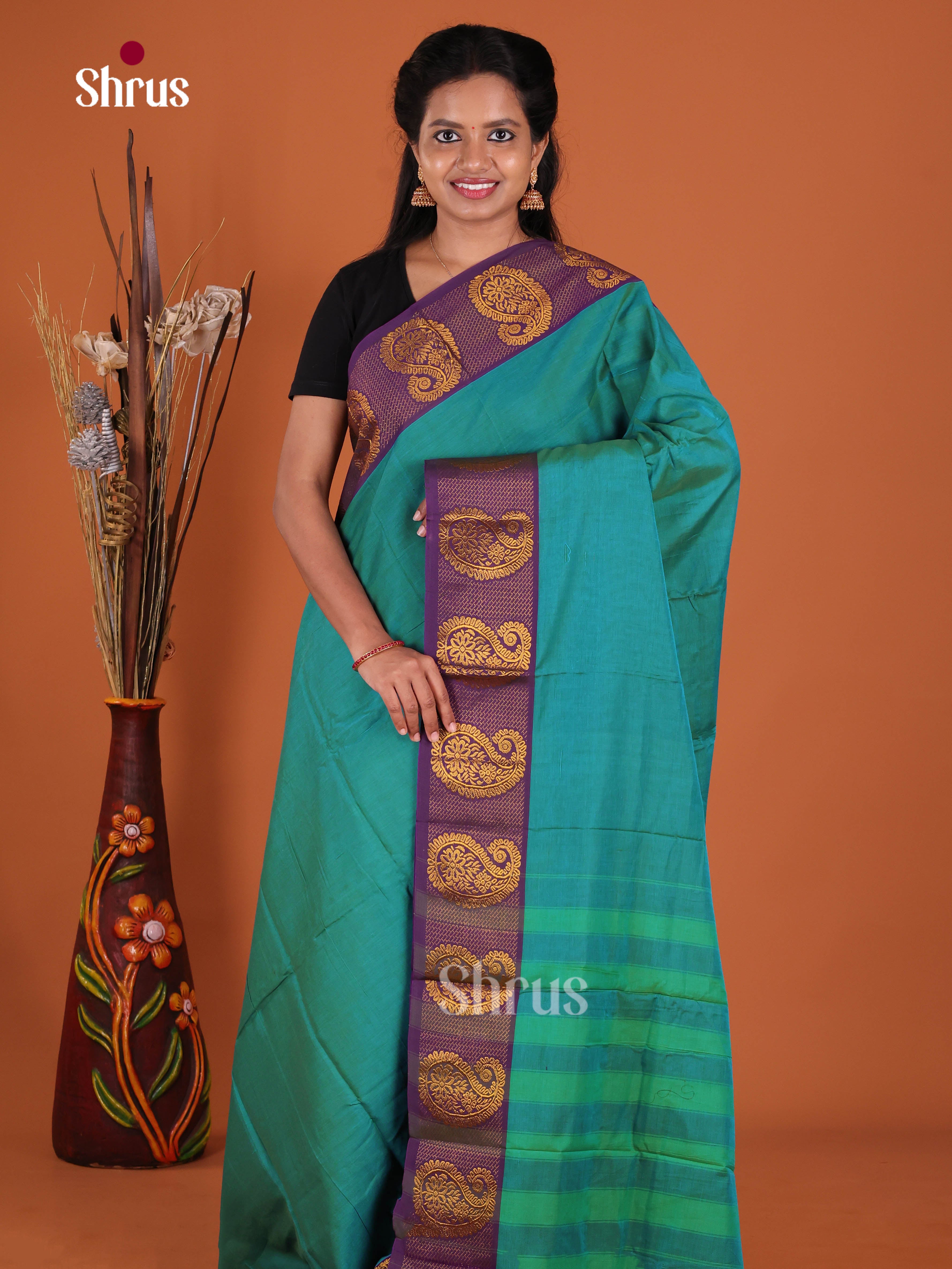 Blue & Purple - Narayanpet Cotton Saree
