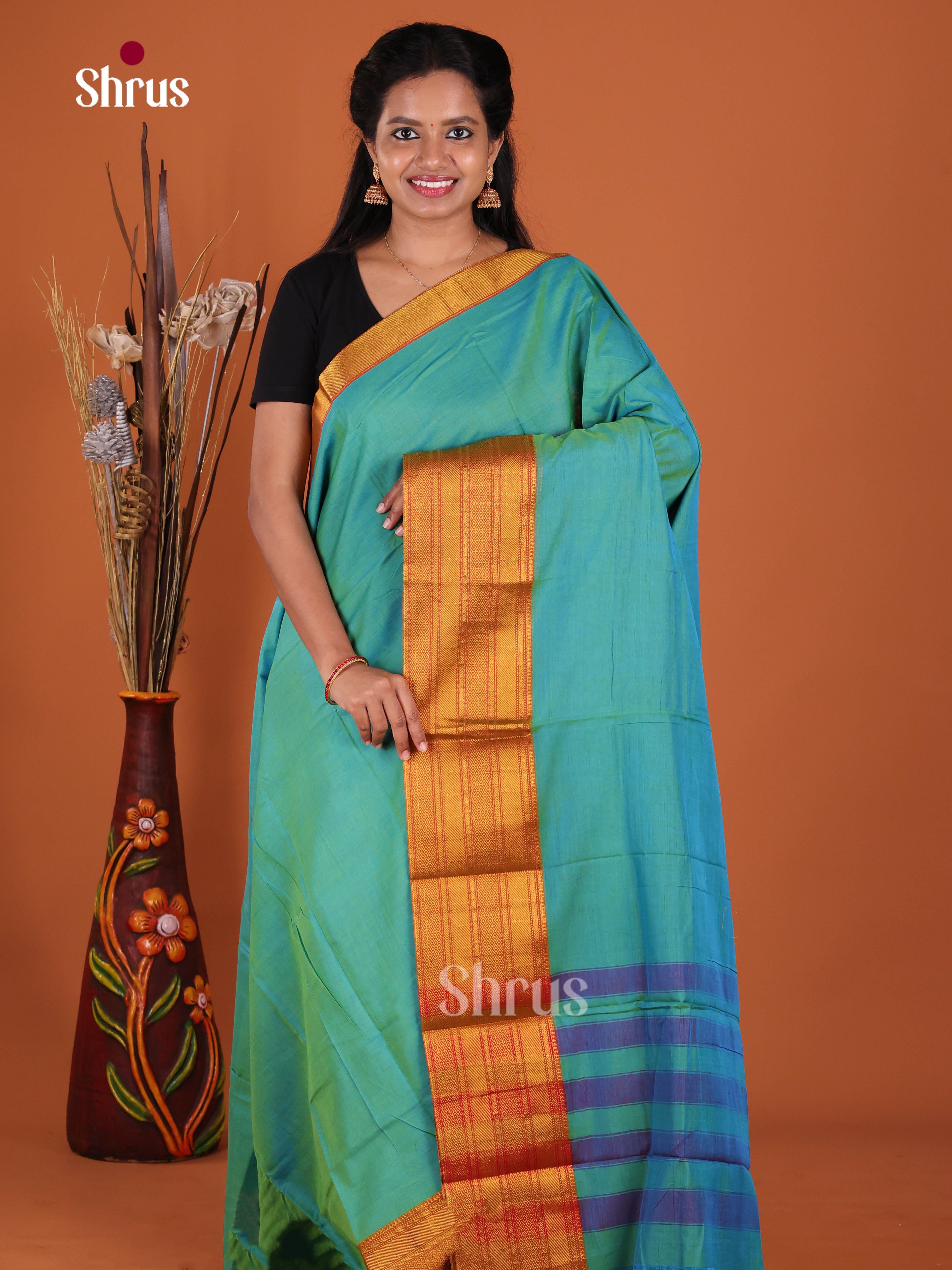 Teal - Narayanpet Cotton Saree