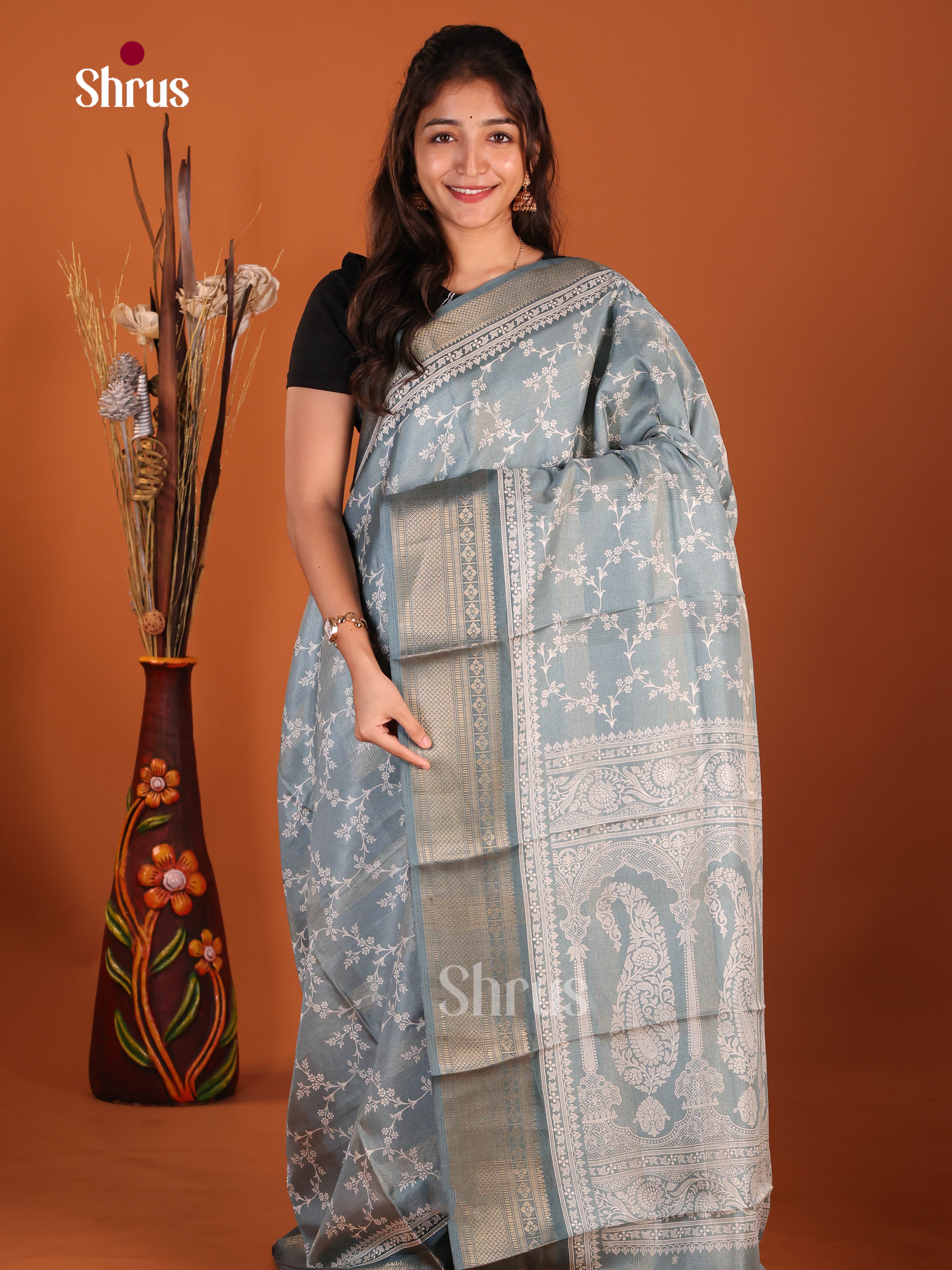 DJS10521 - Semi Crepe Saree - Shop on Shrus.com