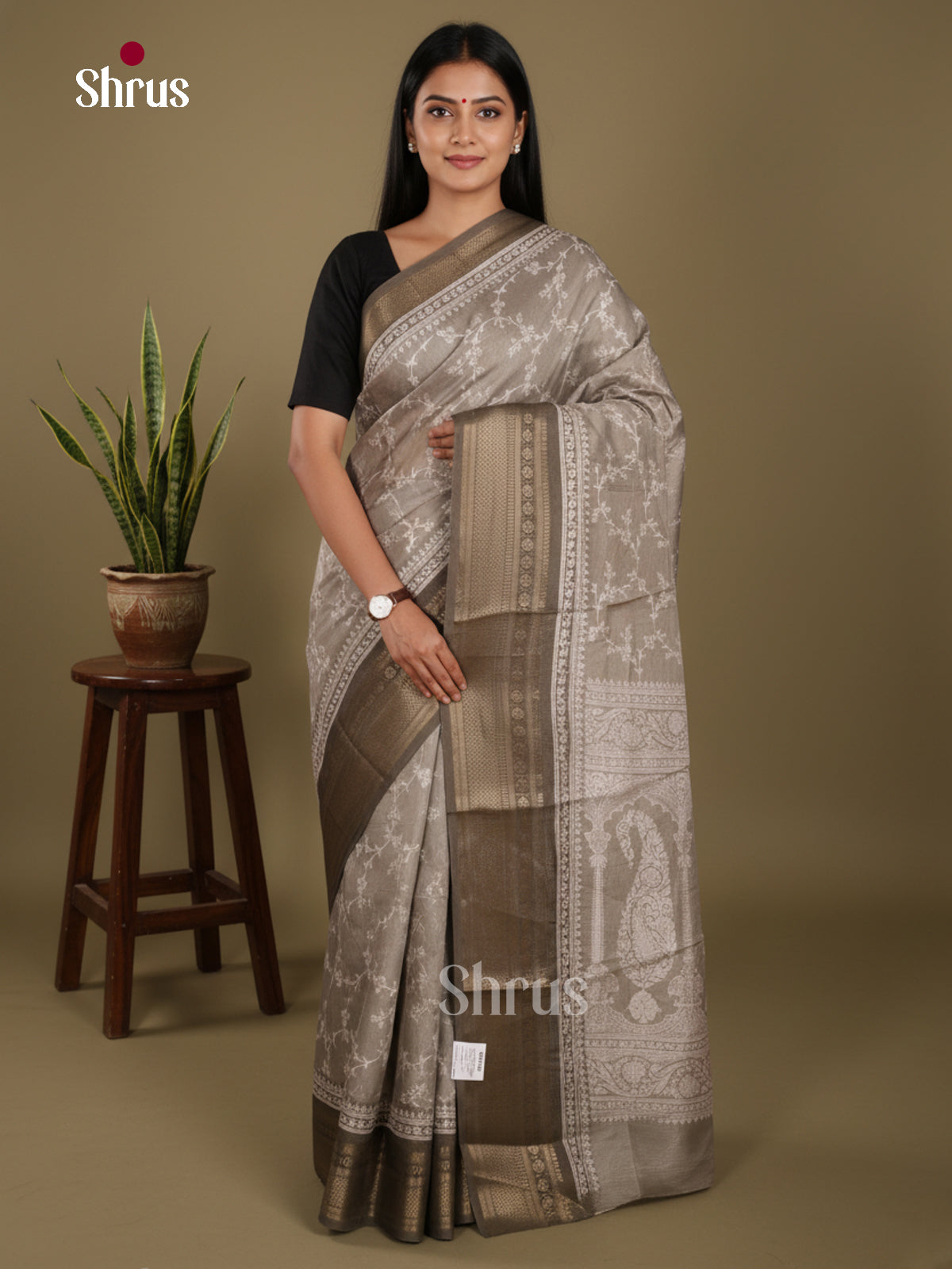 DJS10523 - Semi Crepe Saree - Shop on Shrus.com