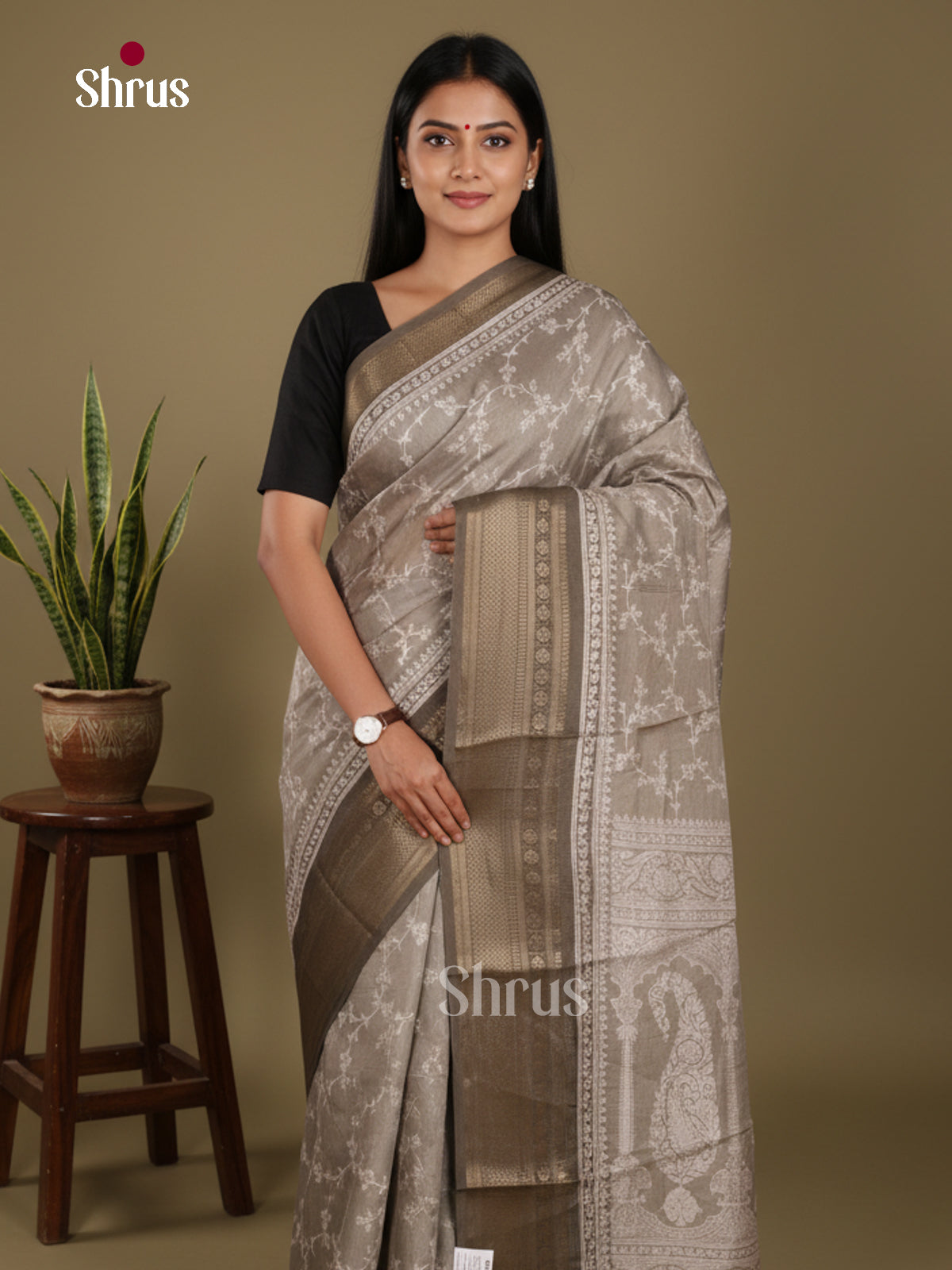 DJS10523 - Semi Crepe Saree - Shop on Shrus.com