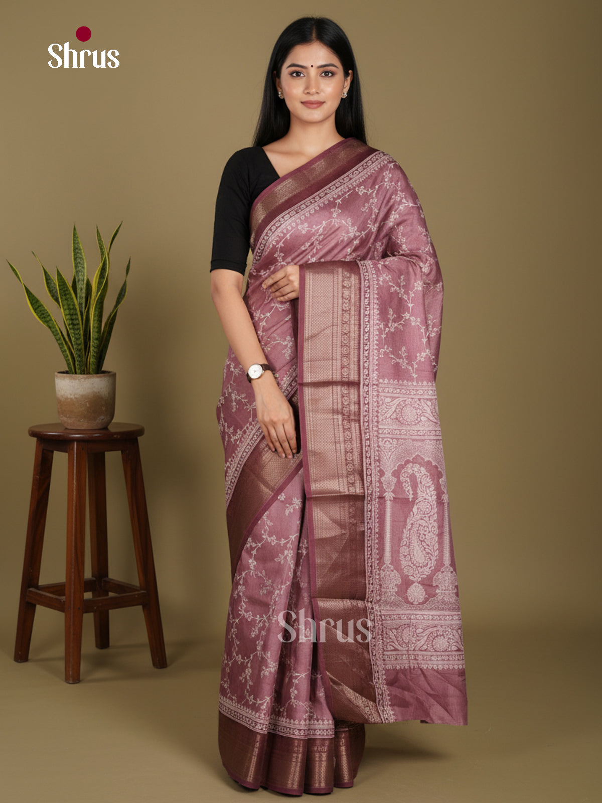 DJS10530 - Semi Crepe Saree - Shop on Shrus.com