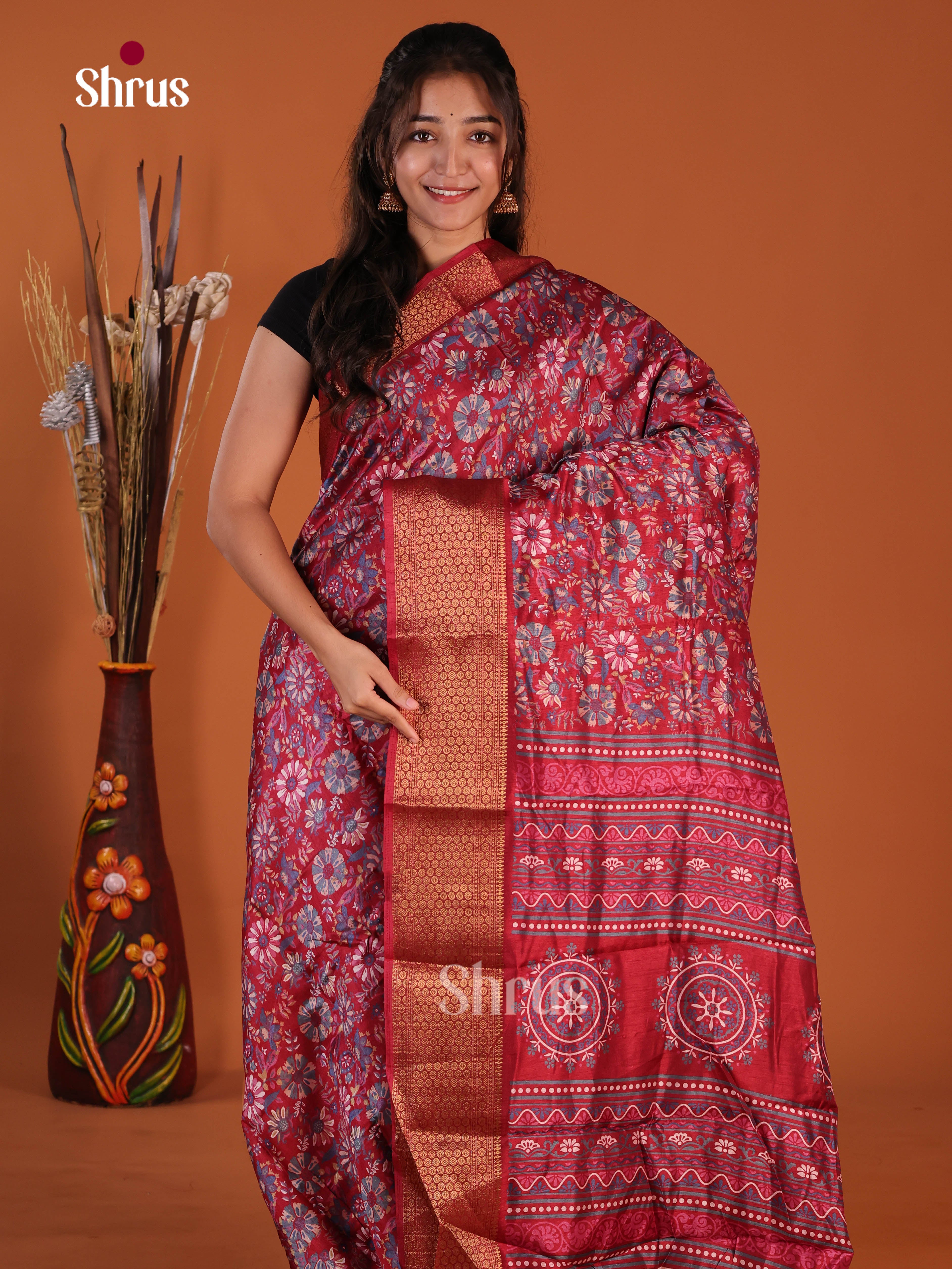 DJS10535 - Semi Crepe Saree - Shop on Shrus.com
