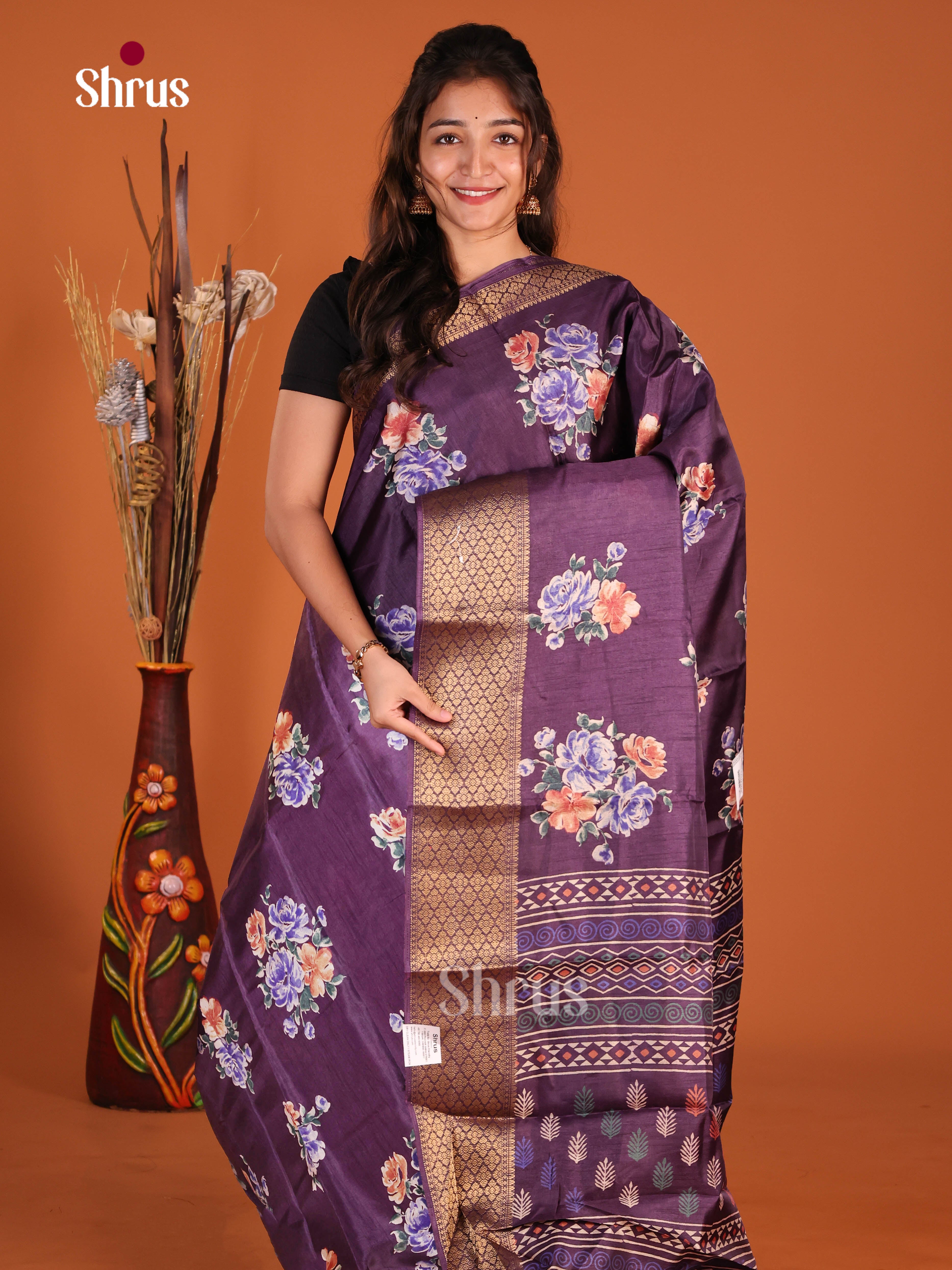 DJS10569 - Semi Crepe Saree - Shop on Shrus.com