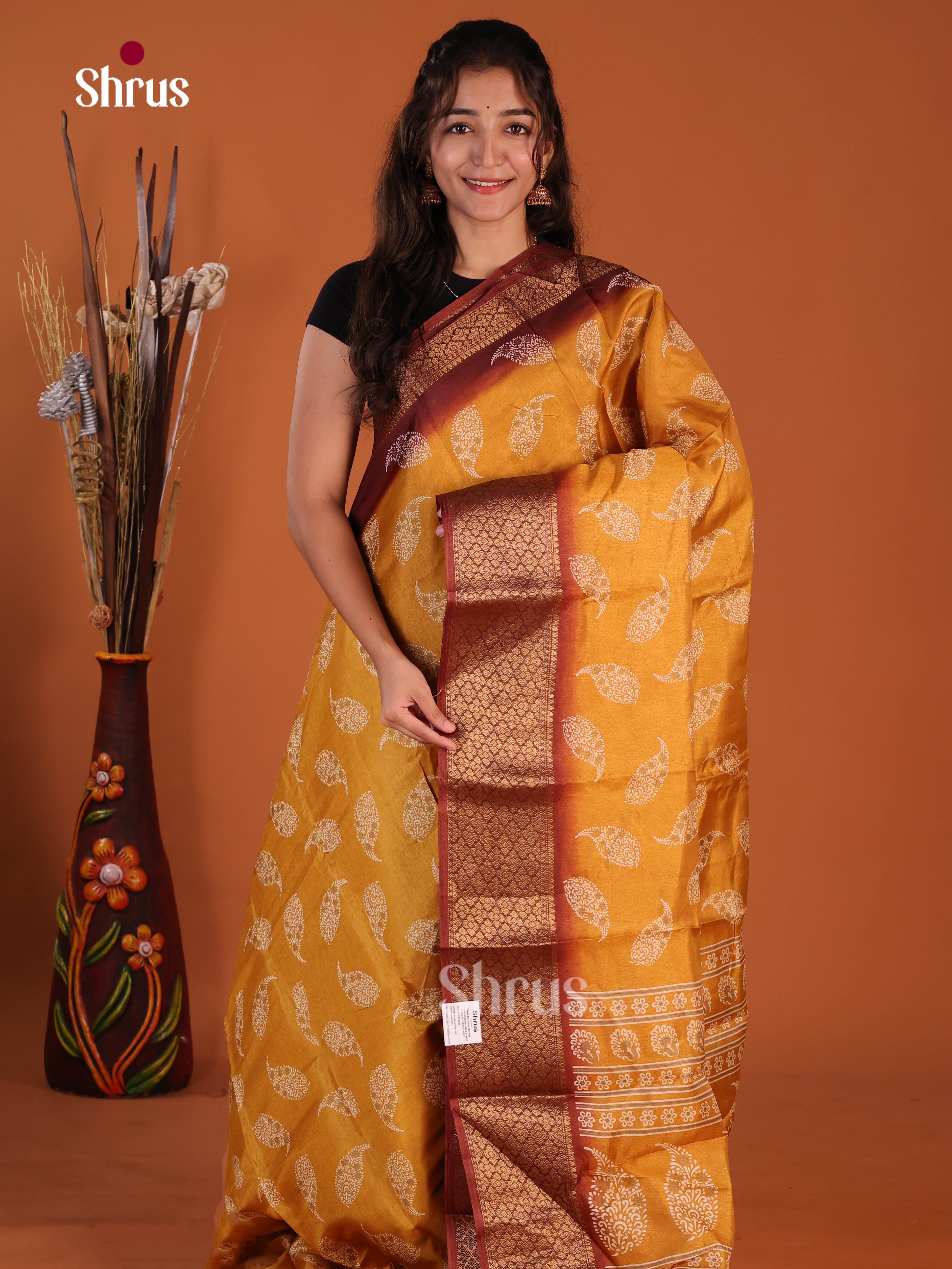 DJS10574 - Semi Crepe Saree - Shop on Shrus.com