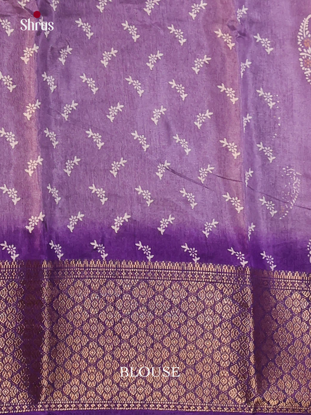Lavender & Purple- Semi Crepe Saree - Shop on Shrus.com